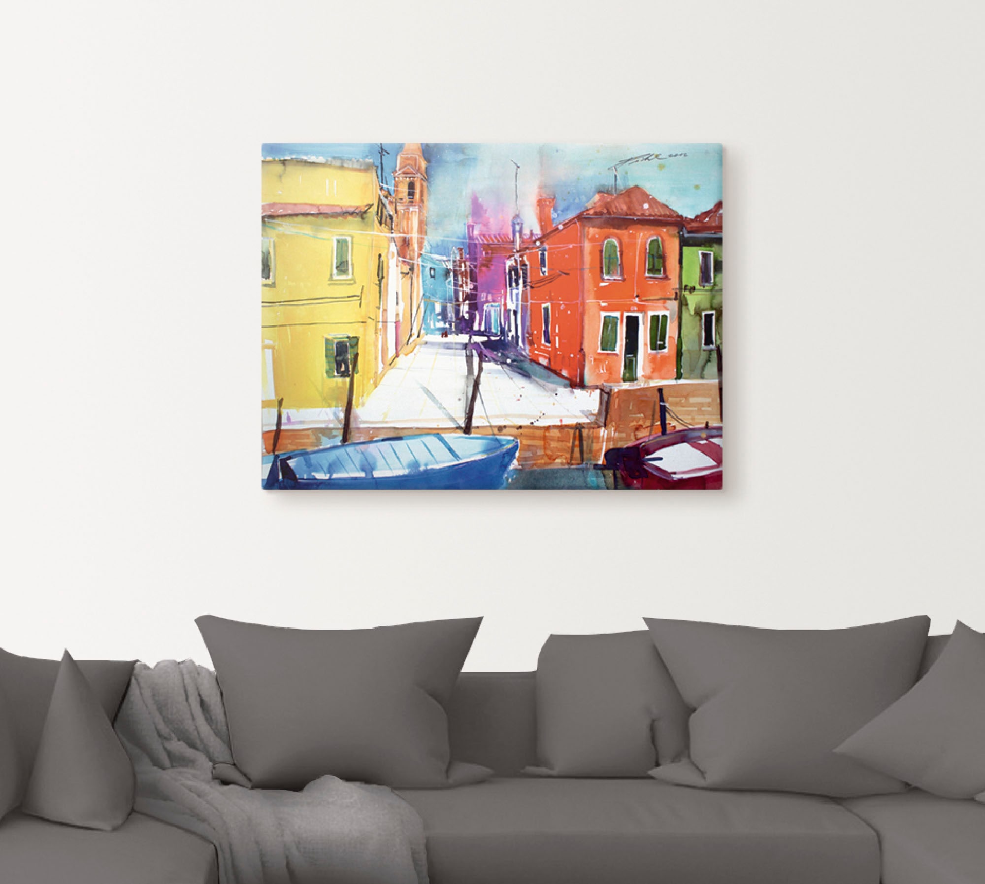 Artland Tableau sur toile »Venedig, Burano, Fondamenta del Pizzo« 1 cuis tlg. auf Keilrahmen gespannt