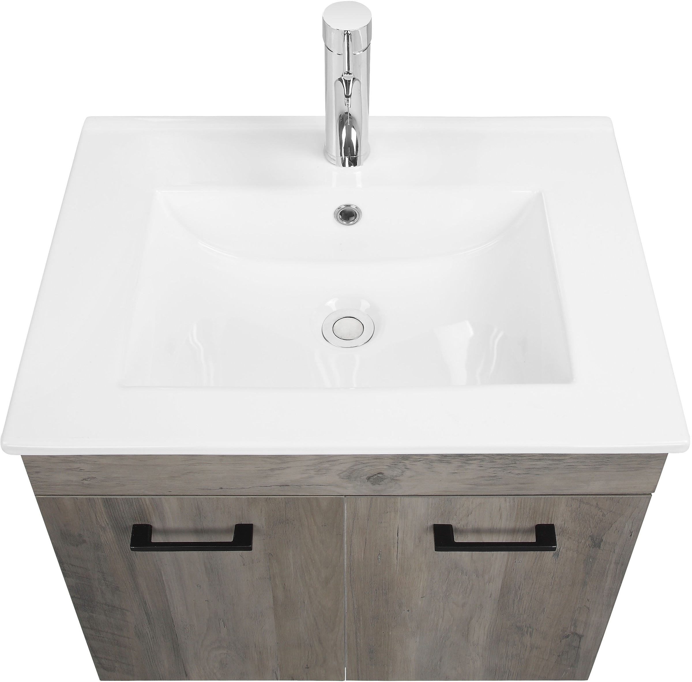 welltime Waschtisch »Florenz, Breite 60cm, 2 Tür, 2 Fächer, MDF-Front« Set, Waschtisch inklusive Waschbecken,  Waschplatz mit 2 Türen,in verschiedenen Farben erhältlich, Badmöbel