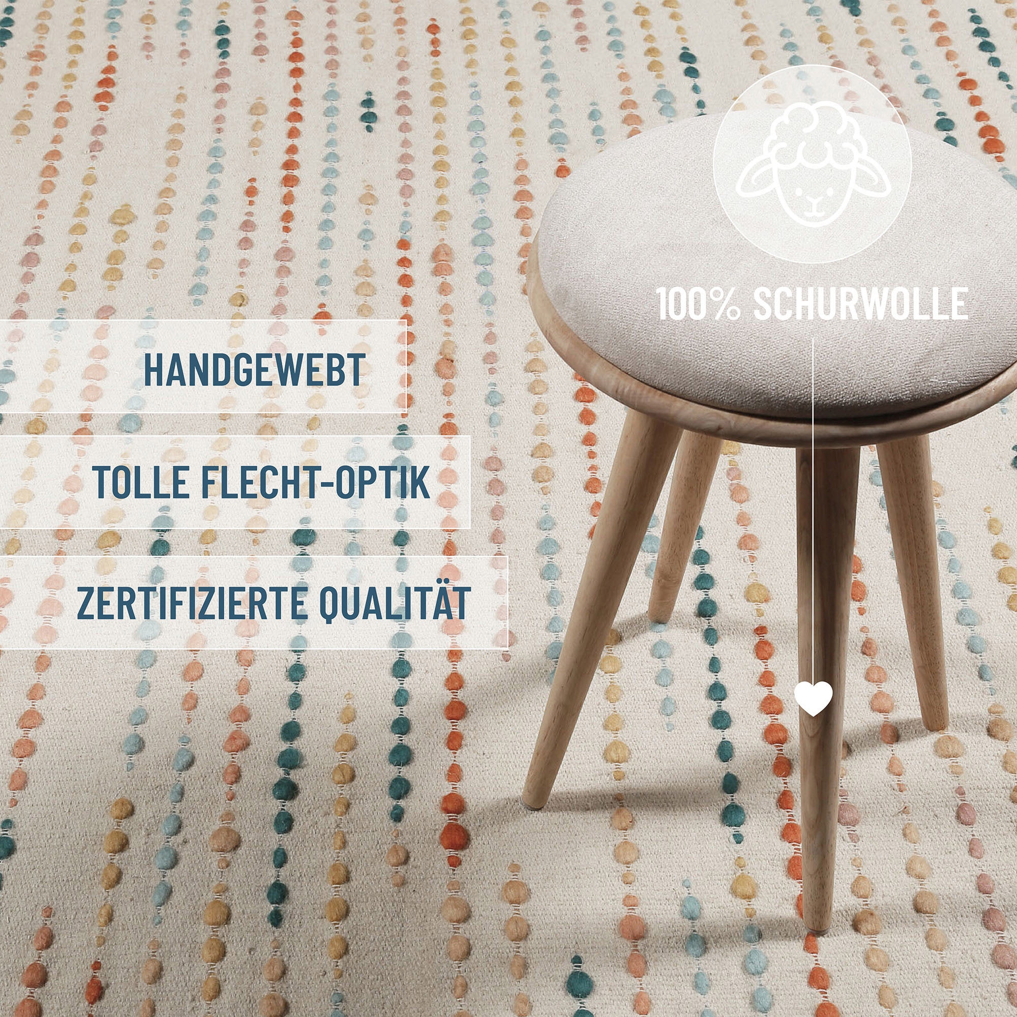 Wecon home Tapis »Maddie« Rectangulaire 11 mm Höhe handgewebt, robust, strapazierfähig, skandinavisch, Naturfaser