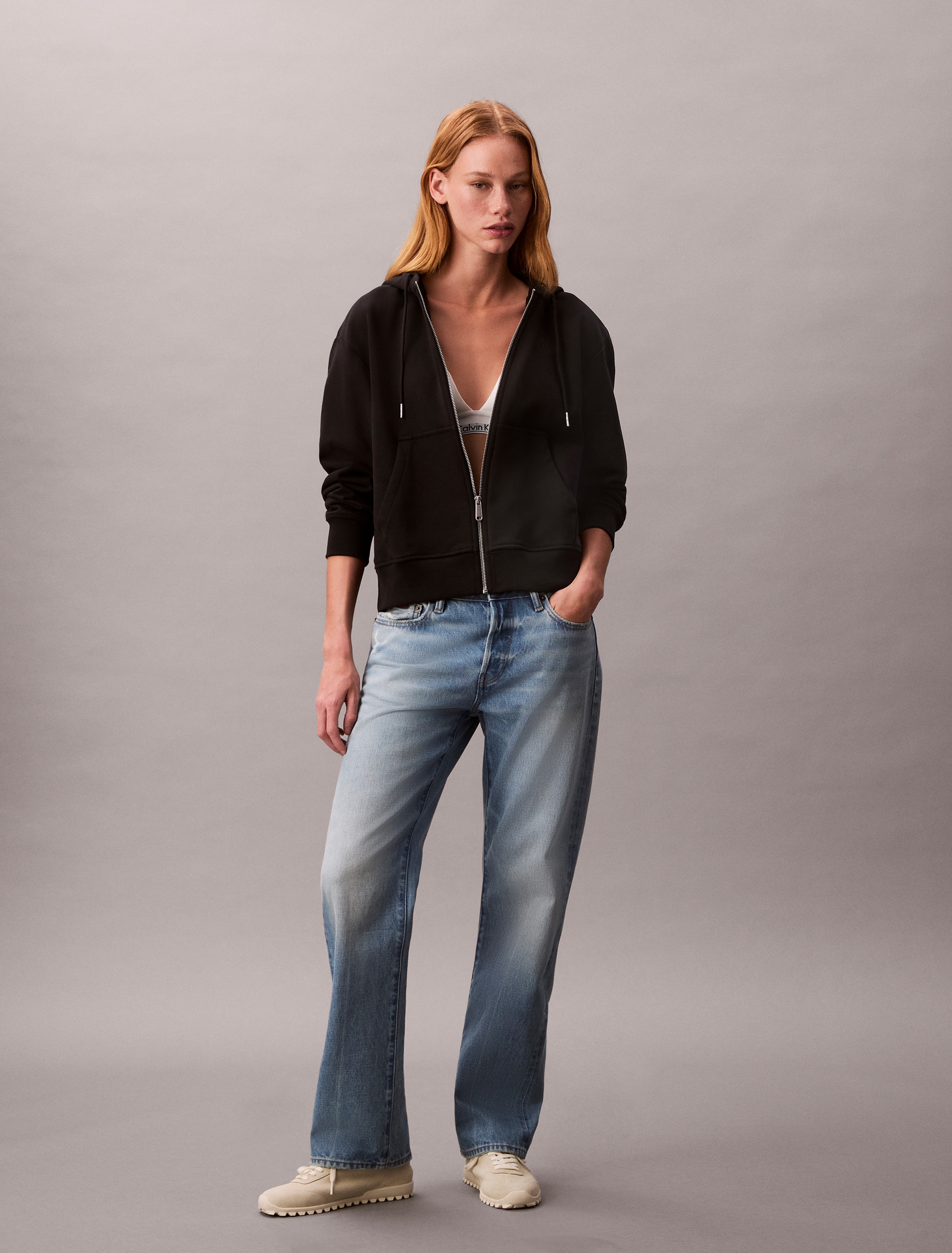 Calvin Klein Jeans Kapuzensweatshirt »ARCHIVE LOGO FRENCH TERRY FZ HOO«, Mit Rundhalsausschnitt, regular fit
