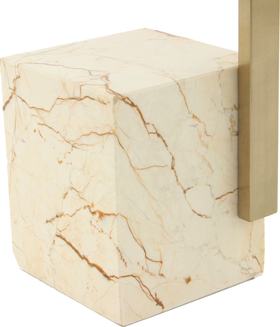 Kayoom Table d'appoint »Oscar 225, Passender Marmorfuss in kantigem Design« 1 cuis tlg. Eckiger Marmorfuss, eckige Ablagefläche und Gestell aus Edelstahl