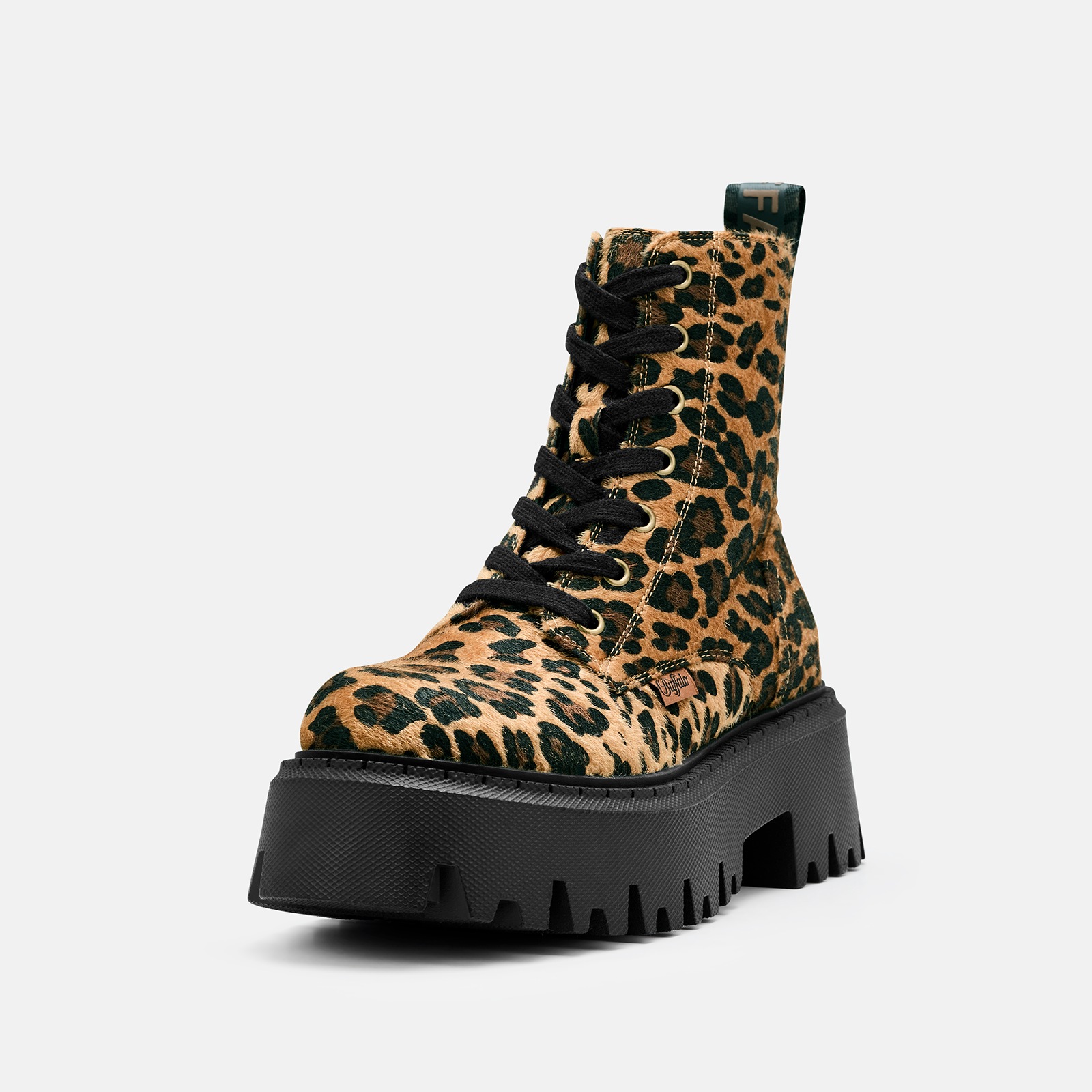 Buffalo Schnürboots »ASPEN«  Schnürstiefelette, Plateauboots in trendiger Leo-Optik
