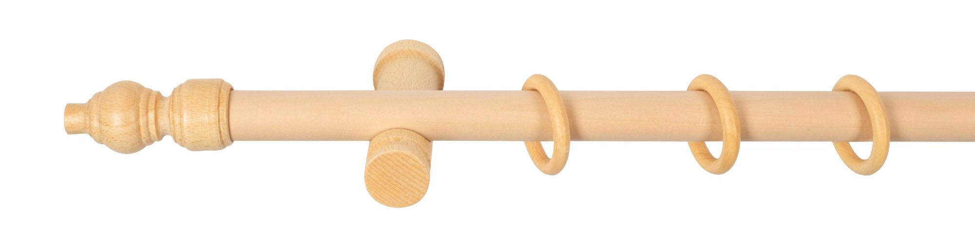 SN DECO GROUP Tringle à rideaux »Filigrano« 1 course-läufig Dimension fixe 28 mm, bois, différentes longueurs et couleurs, ensemble complet