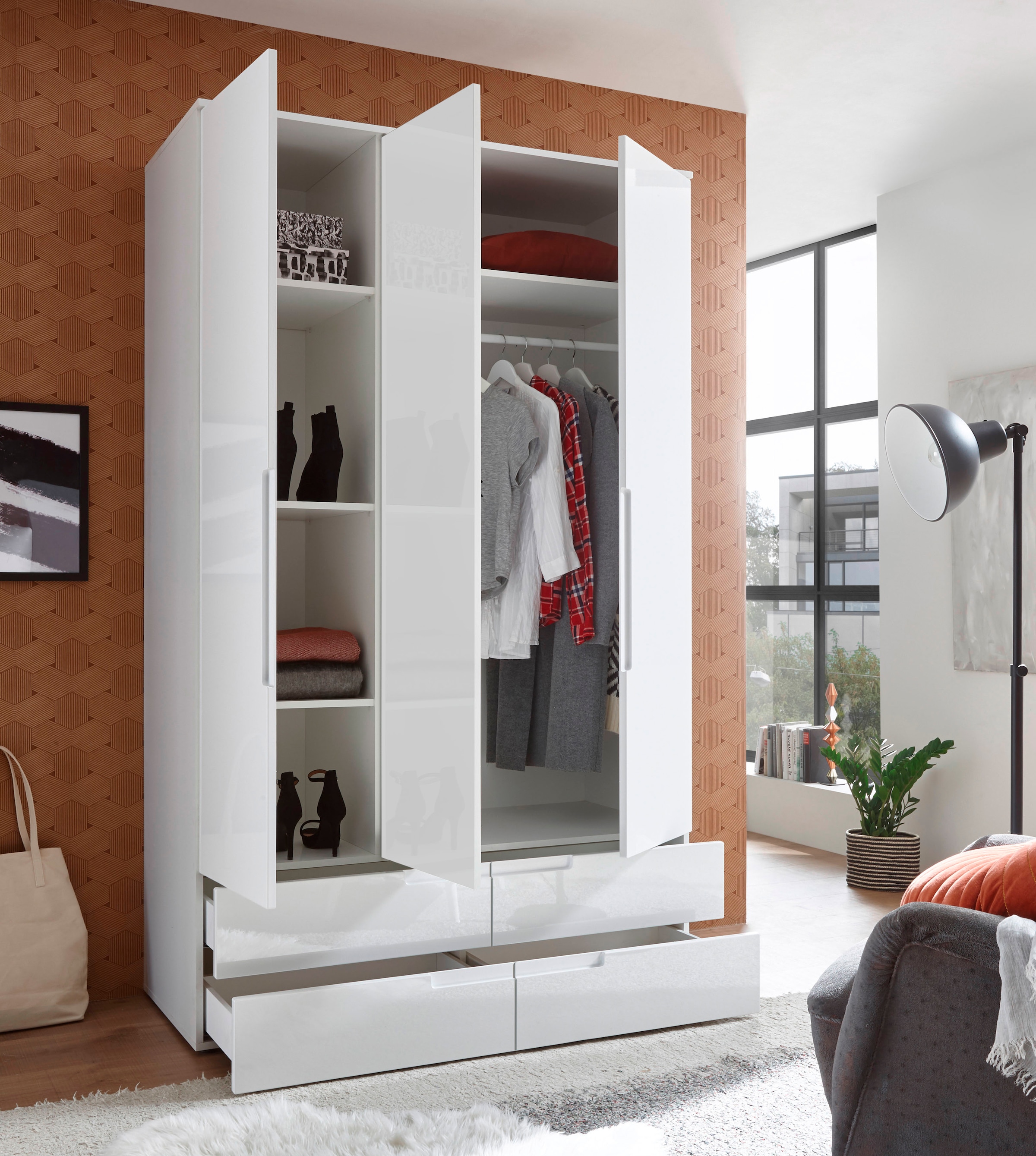 Schlafkontor Armoire à portes battantes »Spice« avec façade brillante