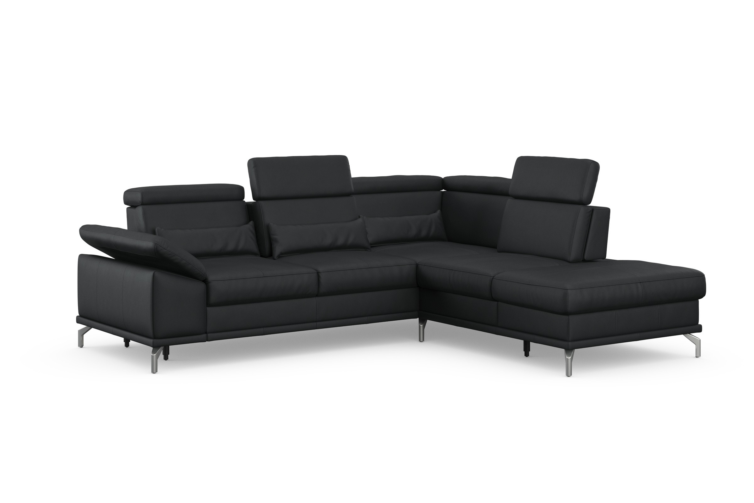 sit&more Ecksofa »Cabrio L-Form, B: 274 cm, mit Sitztiefen-, Arm- & Kopfteilverstellung« 3 Nierenkissen, Federkern, optional Bettfunktion und Stauraum