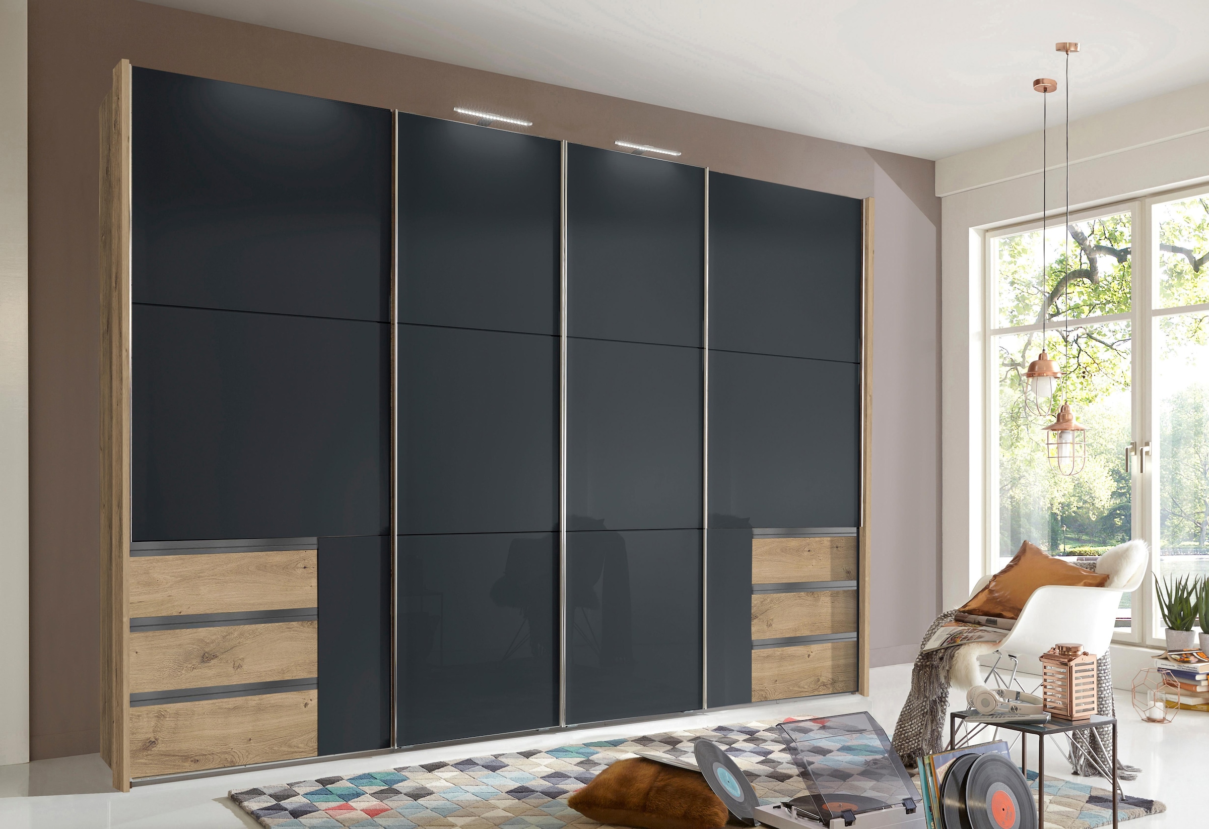 Wimex Armoire à portes coulissantes »Level by fresh to go« mit Glastüren und Synchronöffnung