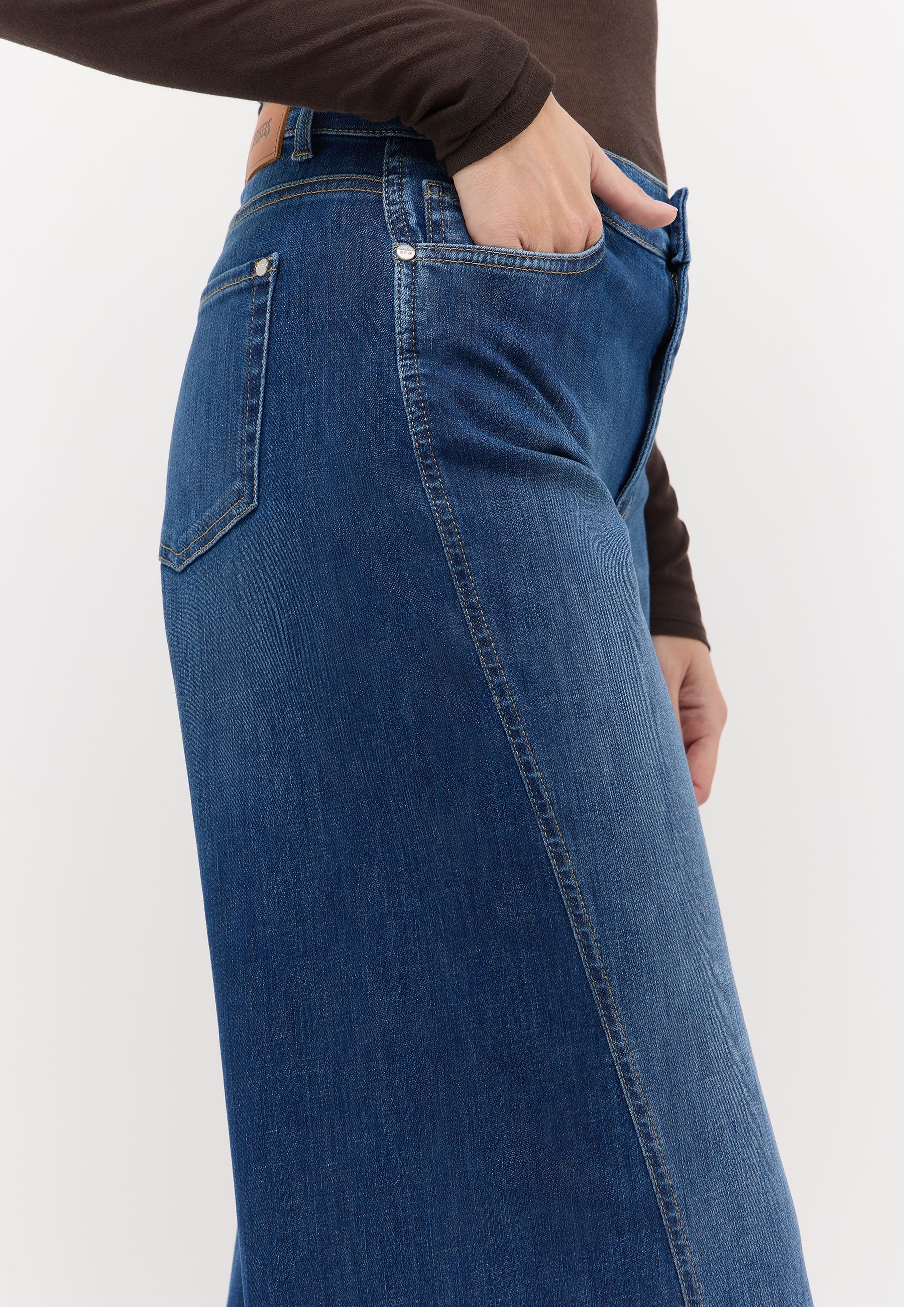 ANGELS Schlagjeans »LIVA EDGY« mit extraweitem Bein und Teilungsnaht