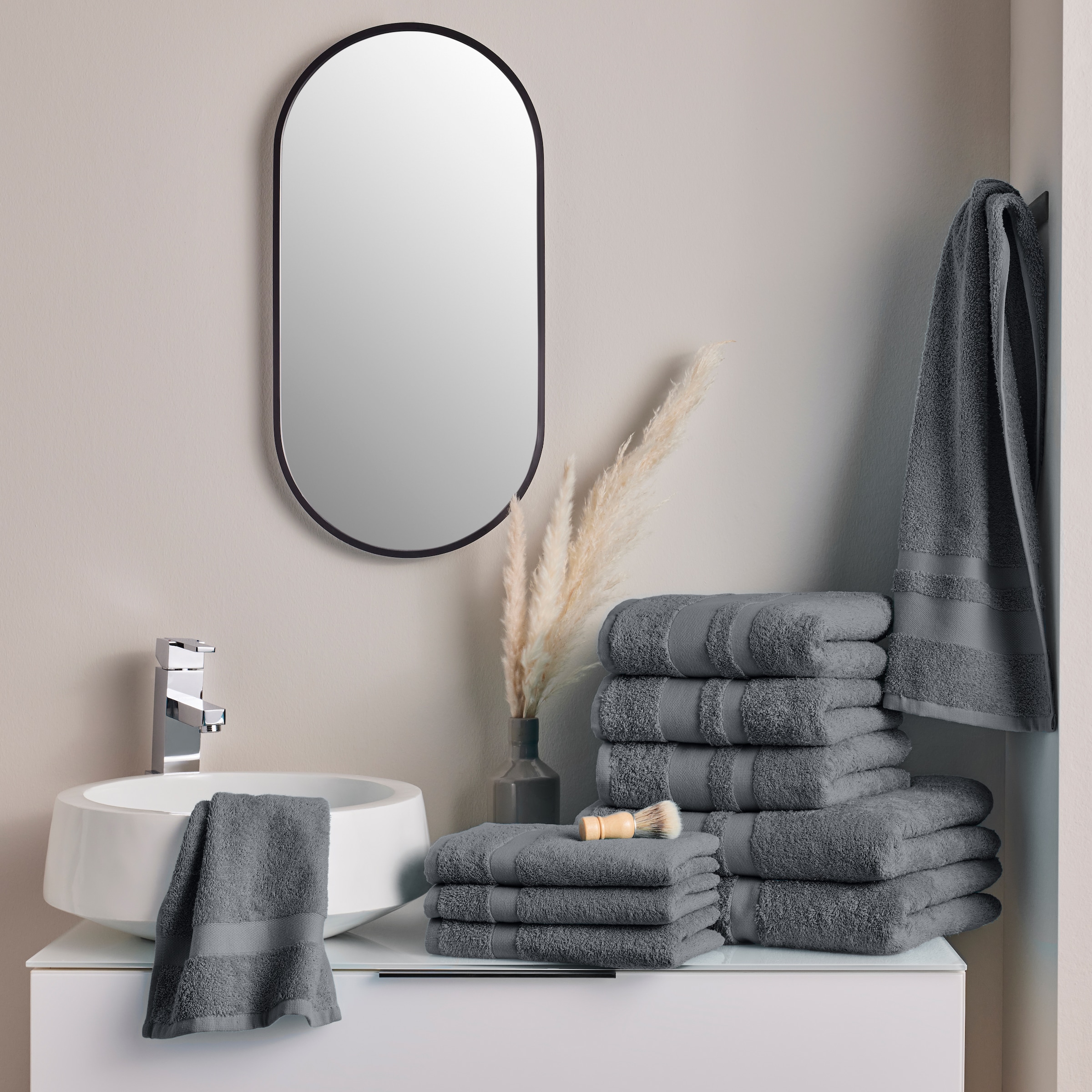 GOODproduct Set de serviettes »Vanessa, 10-tlg Handtuch-Set, weich, in Standard- und Premium-Qualität« Ensemble 10 pièces Frottee en feutre 100% Baumwolle, Duschtücher, Handtücher, Gästetücher, mit Bordüre