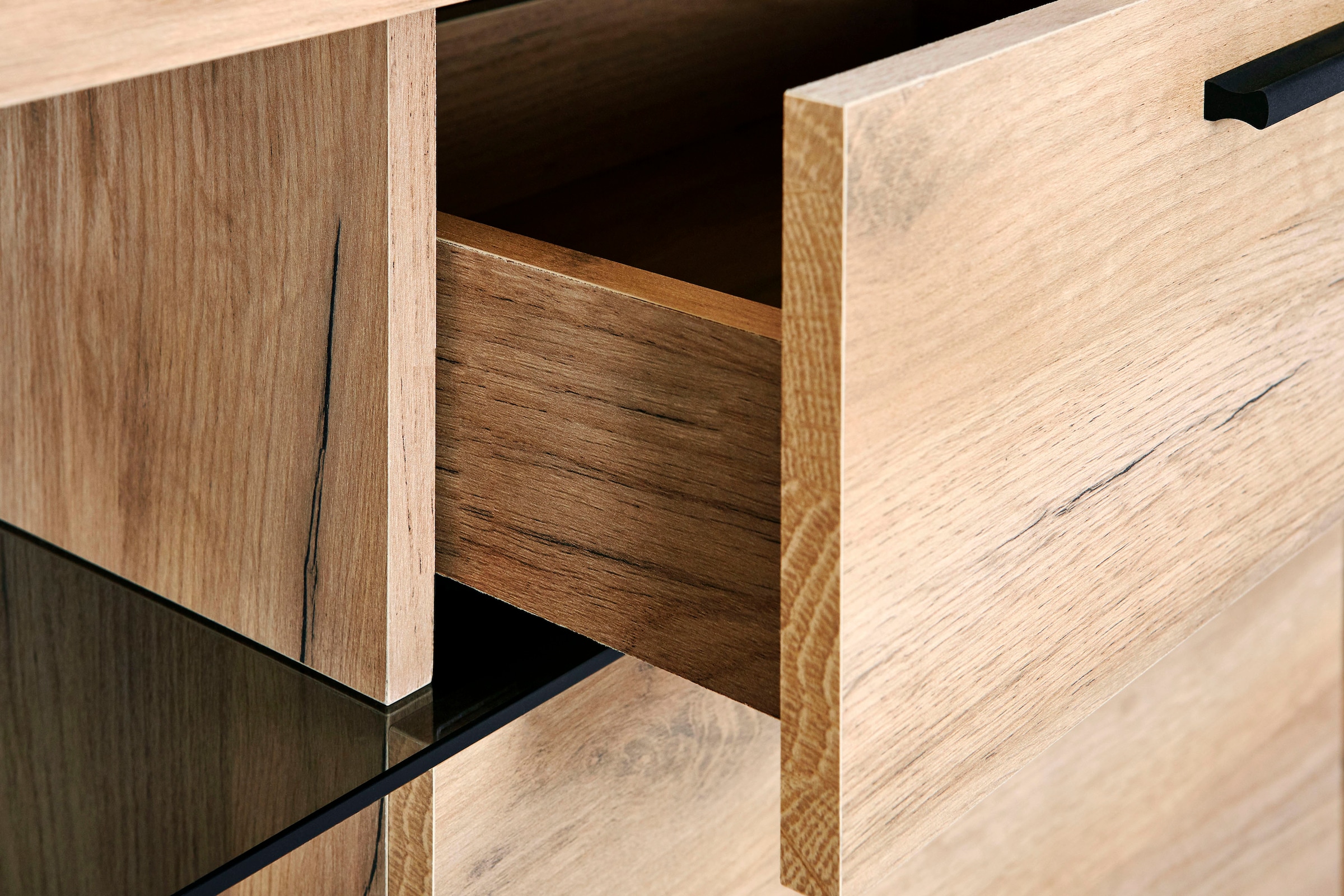 Jahnke Bureau d'angle »LUX« montage réversible, panneau latéral en verre de sécurité ESG