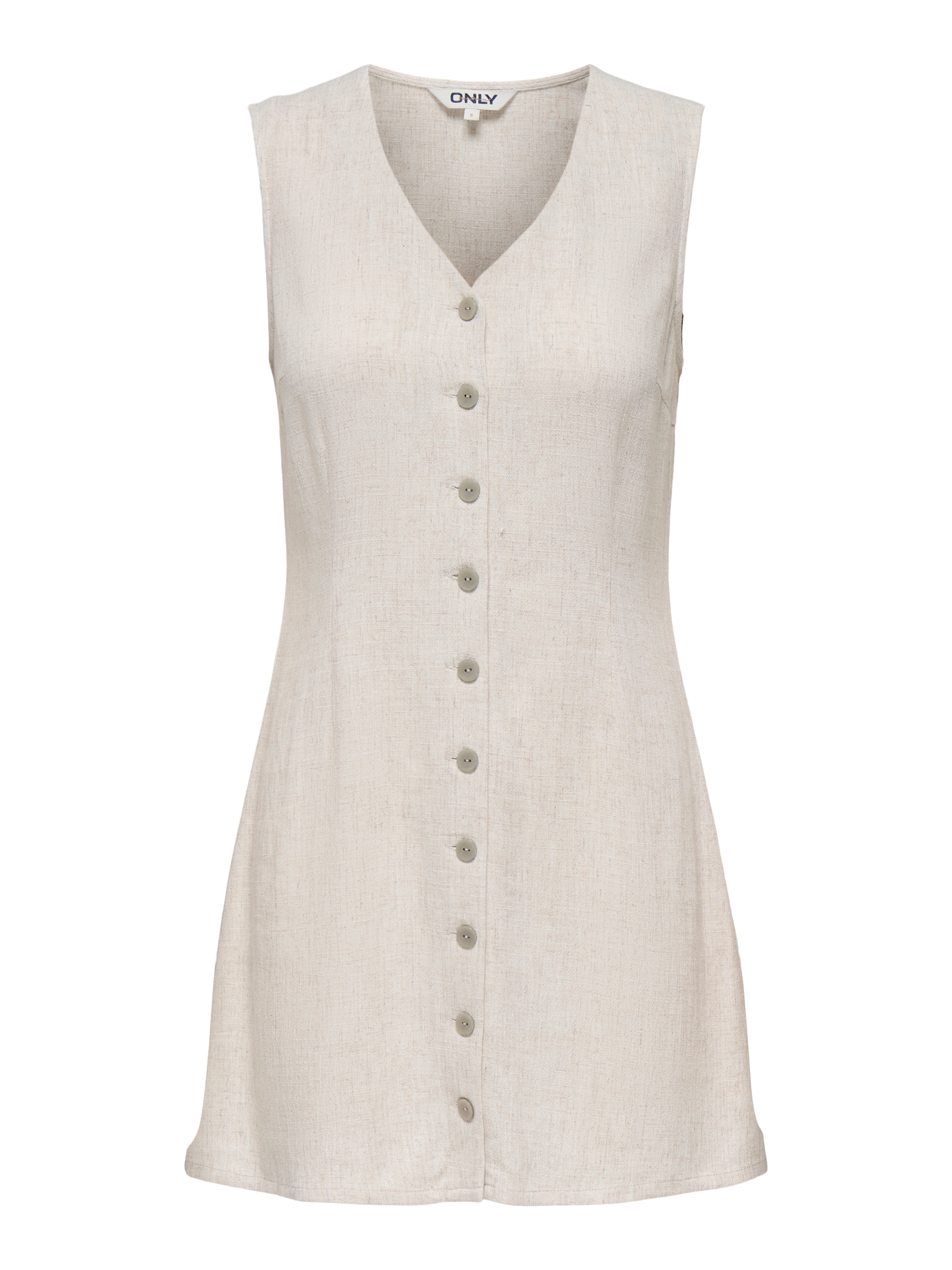 ONLY Mini-robe »ONLSIESTA LIN BL SL SHORT DRESS PNT NOOS« Mélange viscose, coupe régulière, col en V, avec lin