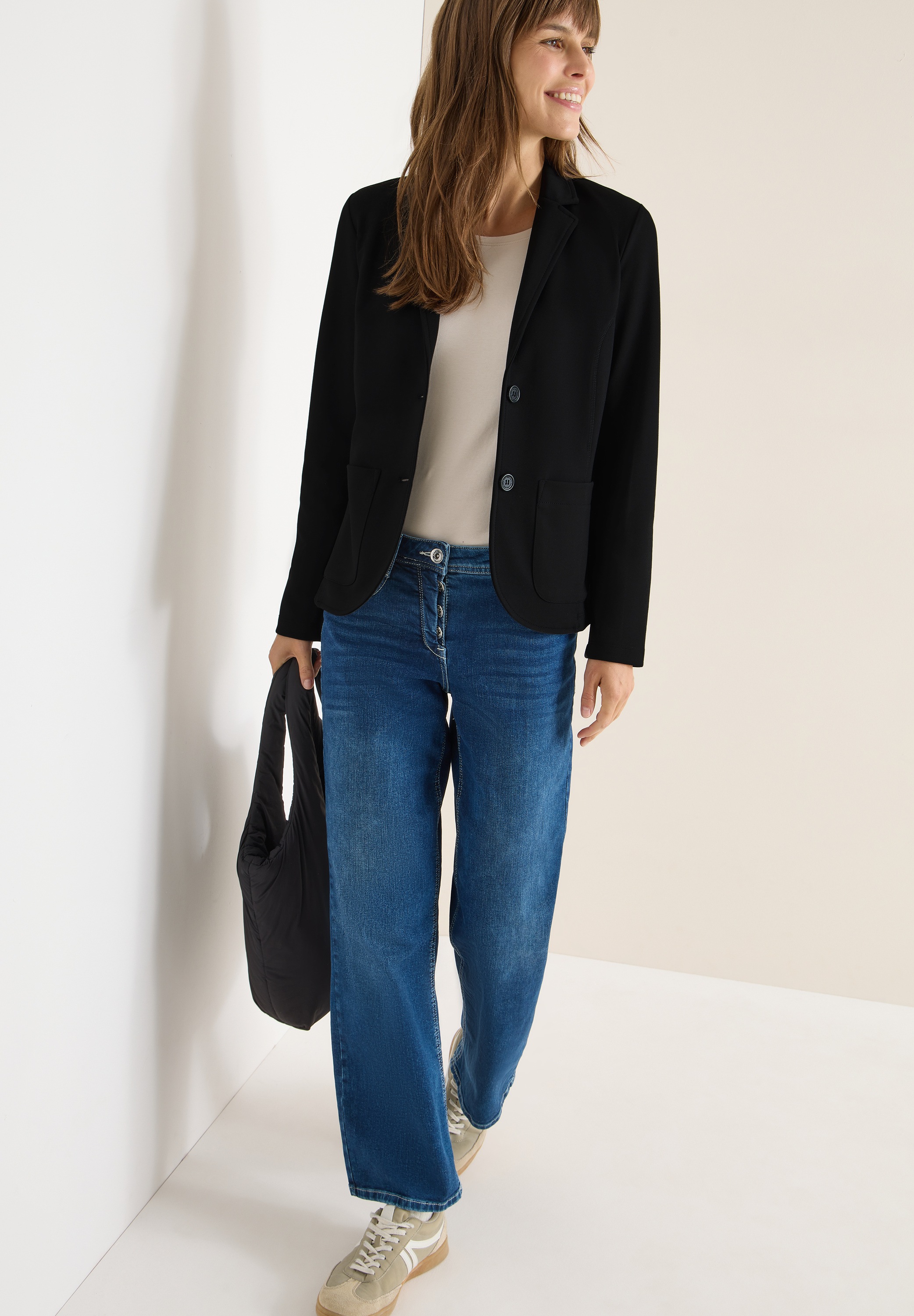 Cecil Blazer en sweat mit Reverskragen und Knopfleiste