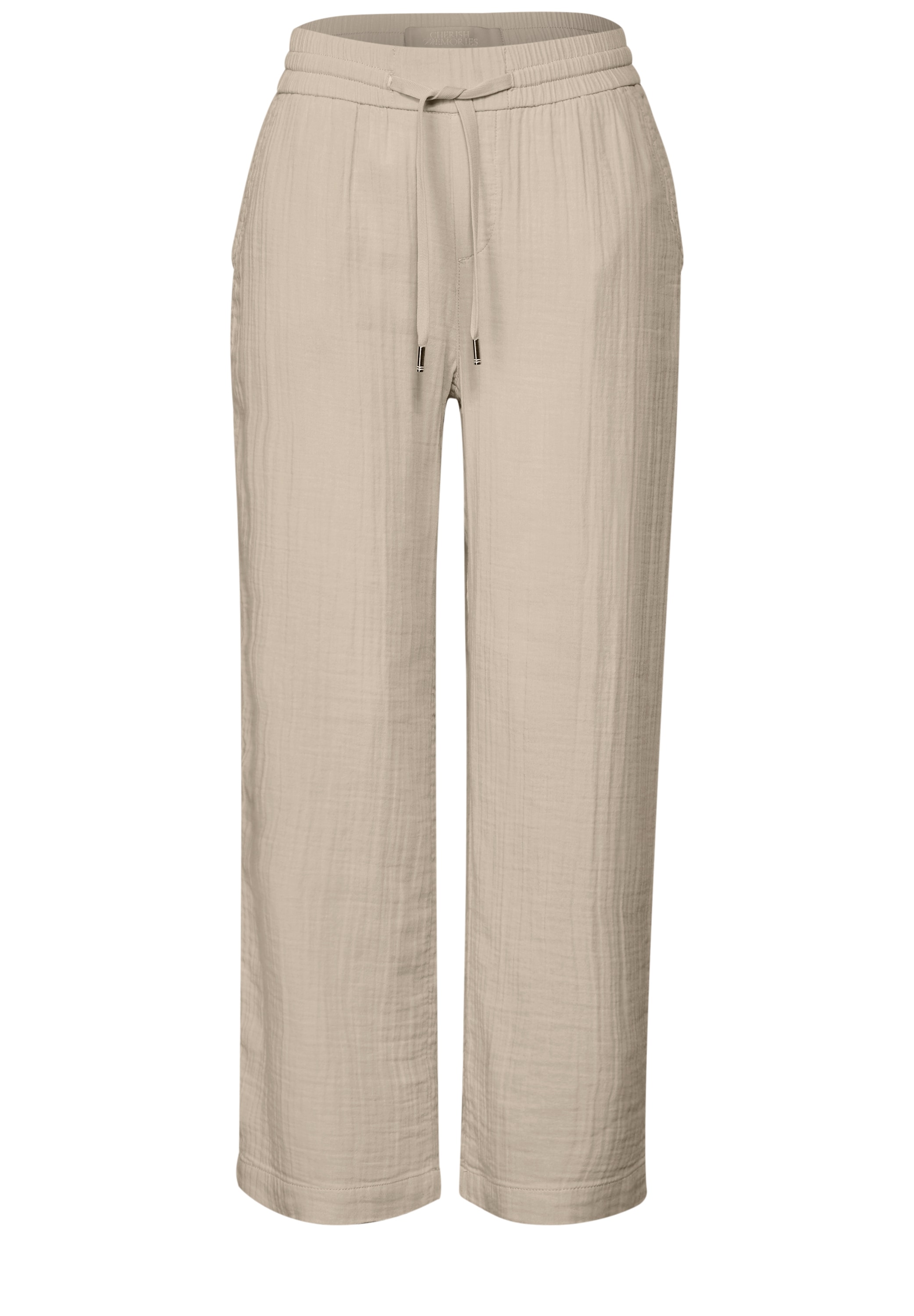 STREET ONE Pantalon en tissu  Sommerhose mit elastischem Bund und Tunnelzug, im Musselin-Look