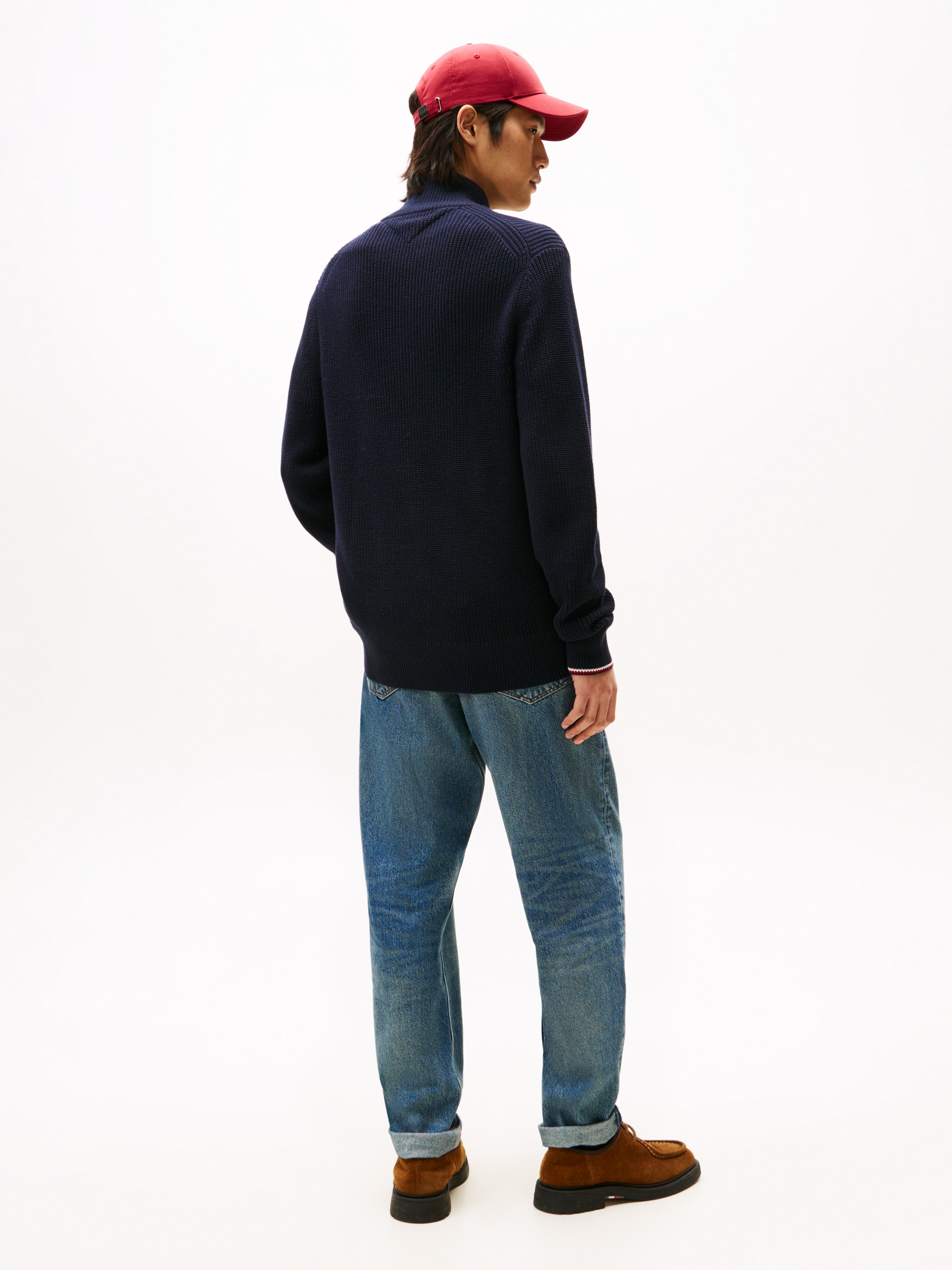 Tommy Hilfiger Veste en tricot »RWB RIB ZIP THROUGH« Rippstrick