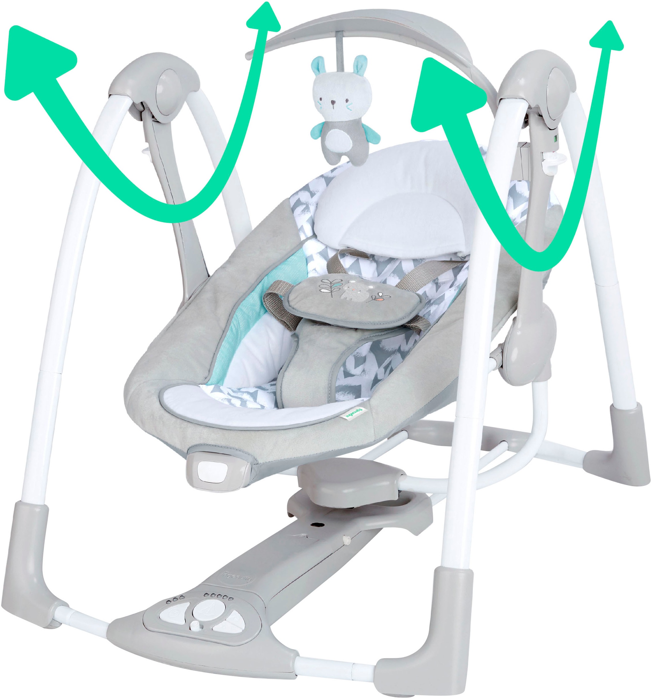 ingenuity Balançoire bébé »ConvertMe Swing-2-Seat Portable Swing - Raylan« mit automatischer Schaukelfunktion und Sound-Effekt