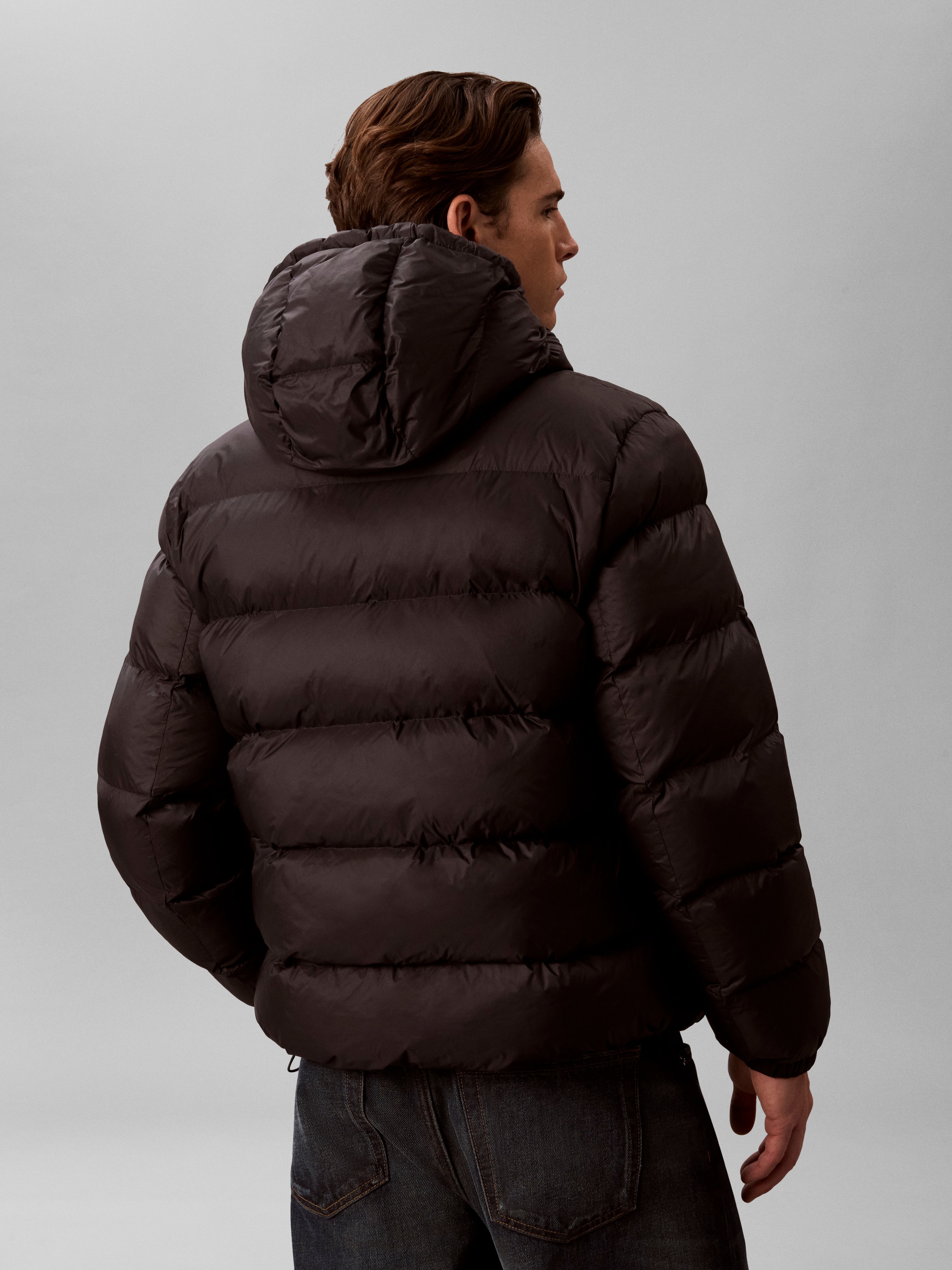 Calvin Klein Jeans Veste matelassée avec capuche Fermeture éclair 2 directions, coupe régulière, impression logo