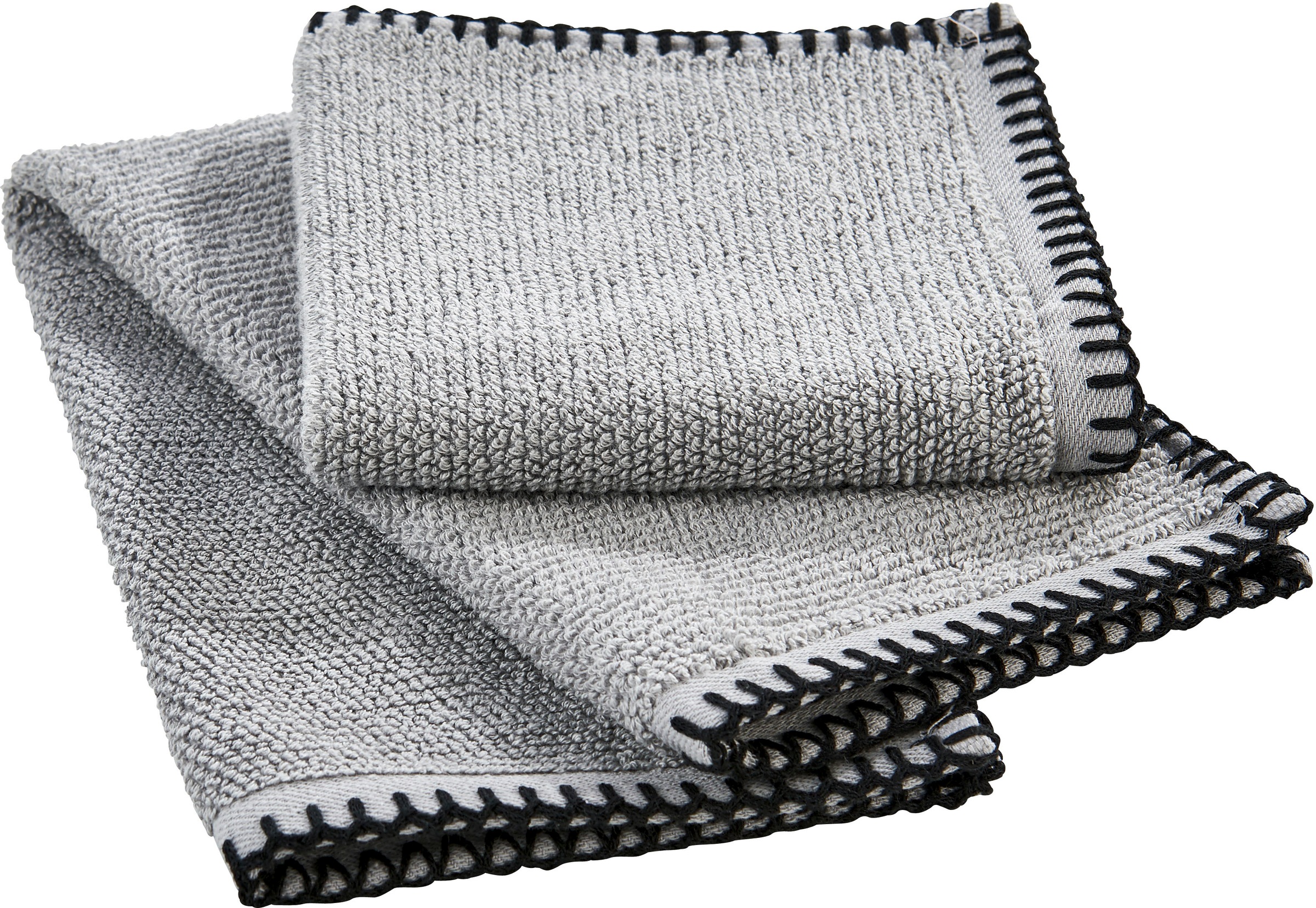 done.® Handtuch Set »Deluxe Prime 2xHandtücher (50x100 cm), 2x Duschtücher (70x140 cm)« Set 4 Stk. Zwirnfrottee mit einfassender Ziernaht in schwarz