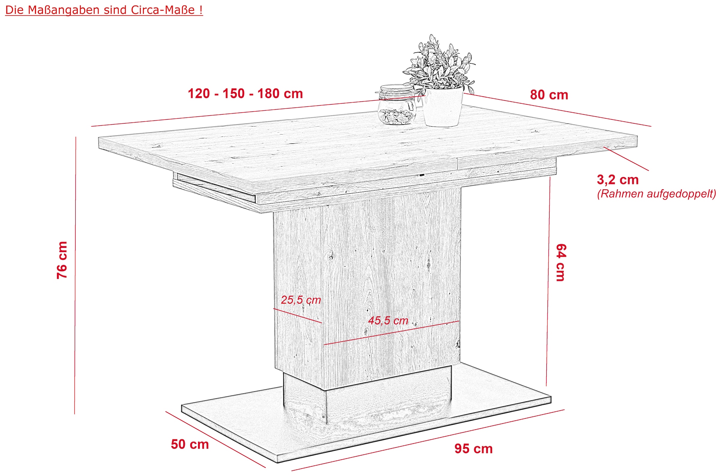 HELA Essgruppe »BERKEL« 4 Stk. tlg. Synchronauszug;Säulentisch;beidseitig montierbar;Schwinger