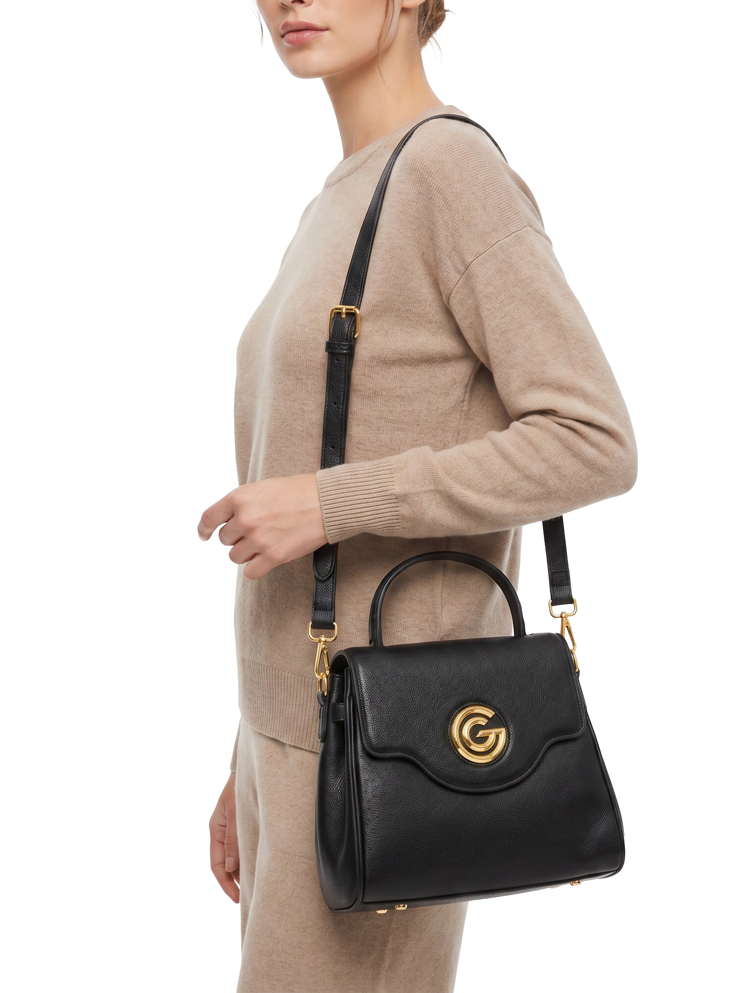 Gabriella GUCCI Sac à main »VITTORIA« Sac bandoulière pour femme, sac à main, sac de transport avec décoration logo