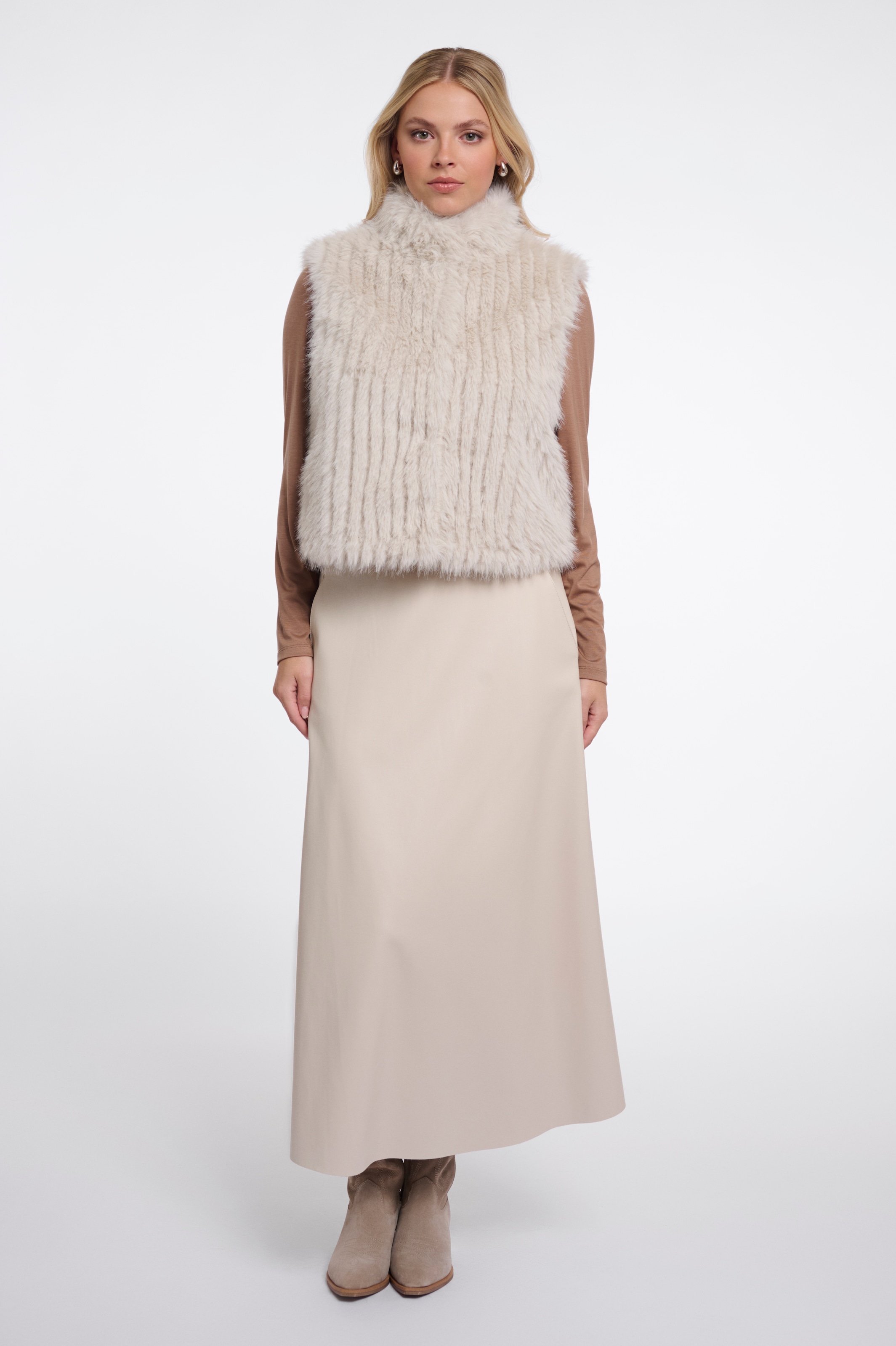 Rino & Pelle Gilet court »DAVA« avec col montant