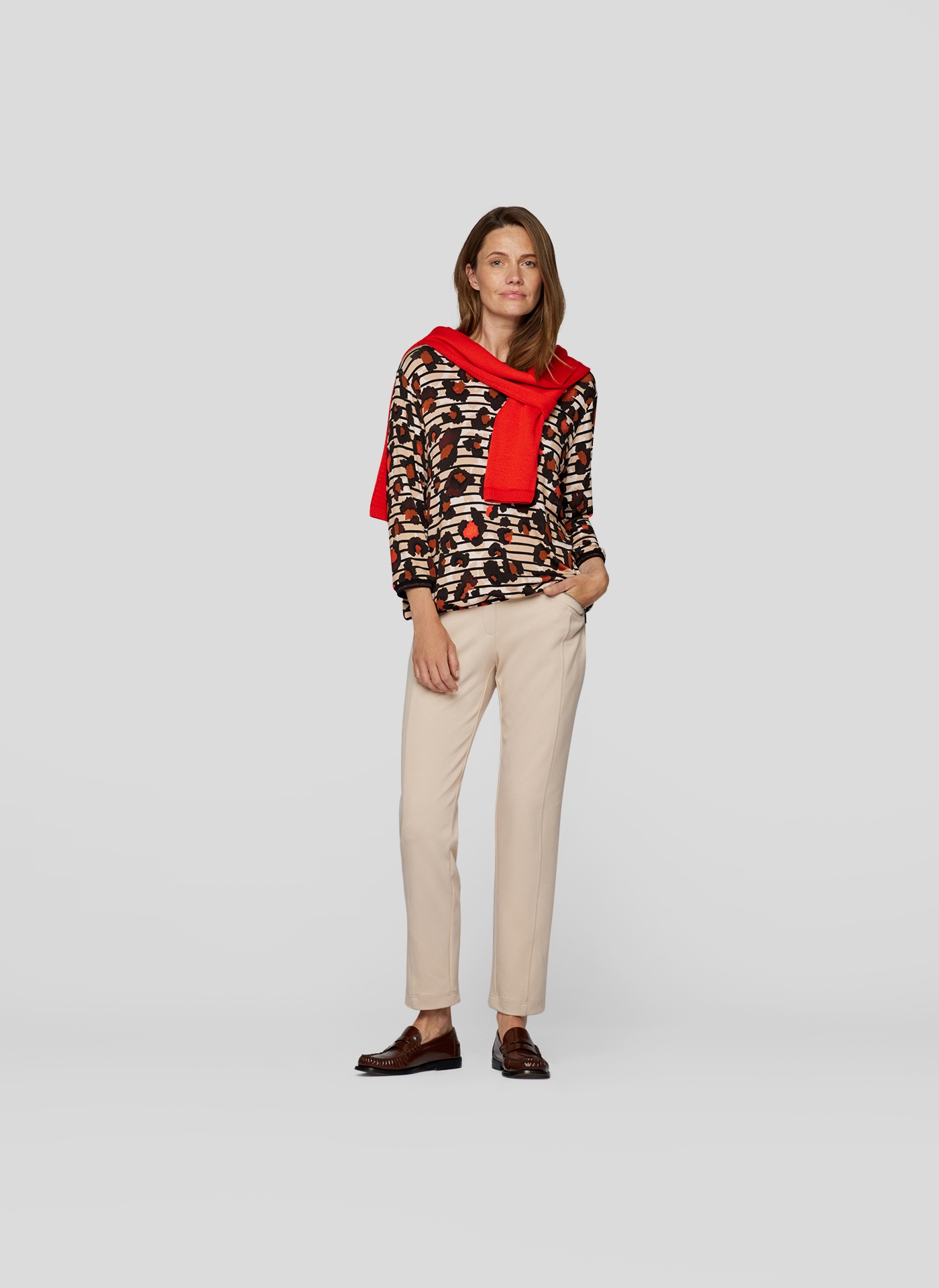 Rabe 3/4-Arm-Shirt gestreift mit Allover-Print