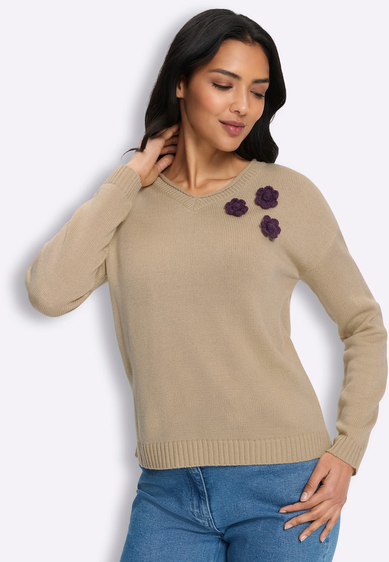 Classic Basics Pull col V »Strickpullover«