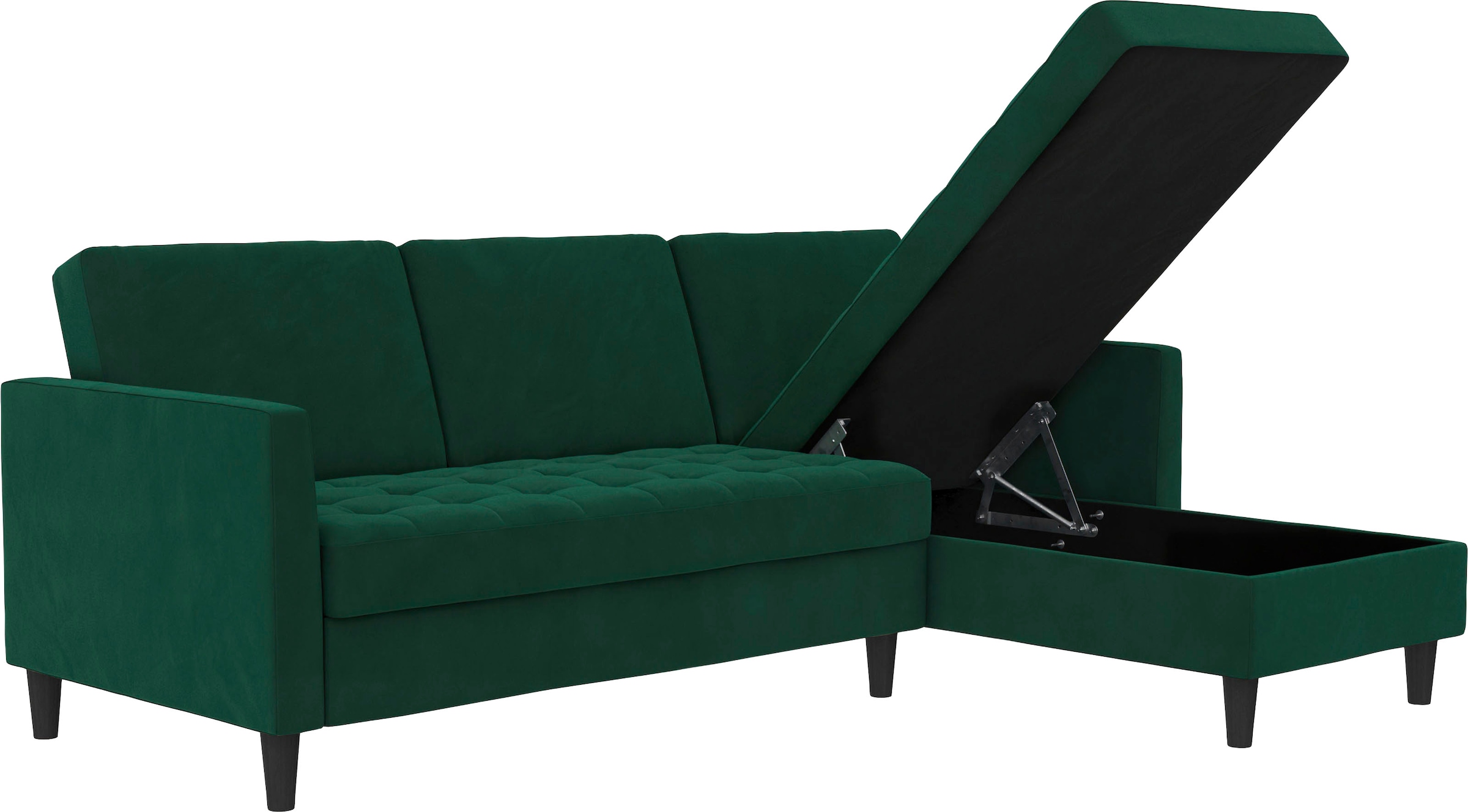 Dorel Home Ecksofa »Presley, L-Form,« Ecksofa mit Bett-Funktion und Stauraum, verstellbare Rückenlehne