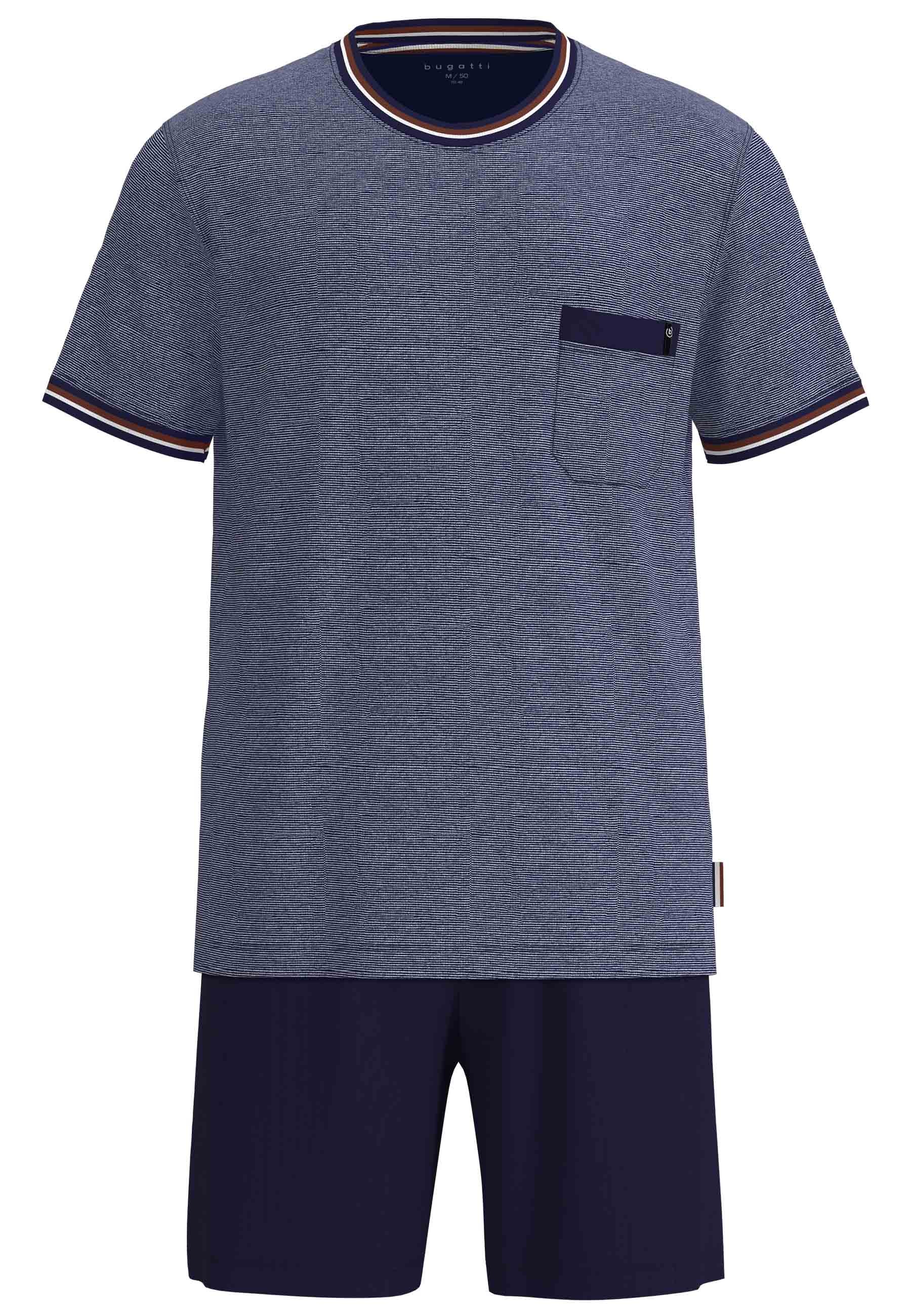 bugatti Shorty 2 Kurzarm, Rundhalsausschnitt, kurze Hose, mit Brusttasche, Baumwollmix