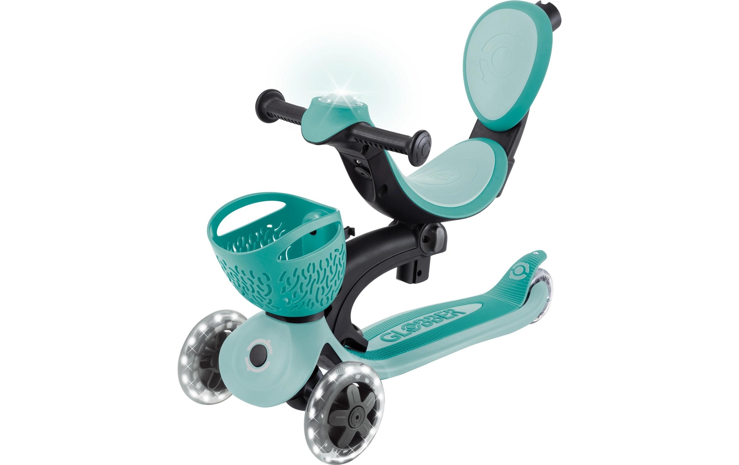 Globber Scooter »GO-UP BABY 360 LIGHTS, mit Leuchtrollen und Leuchtmodul« Aufsitzrad, Laufrad und Scooter in Einem
