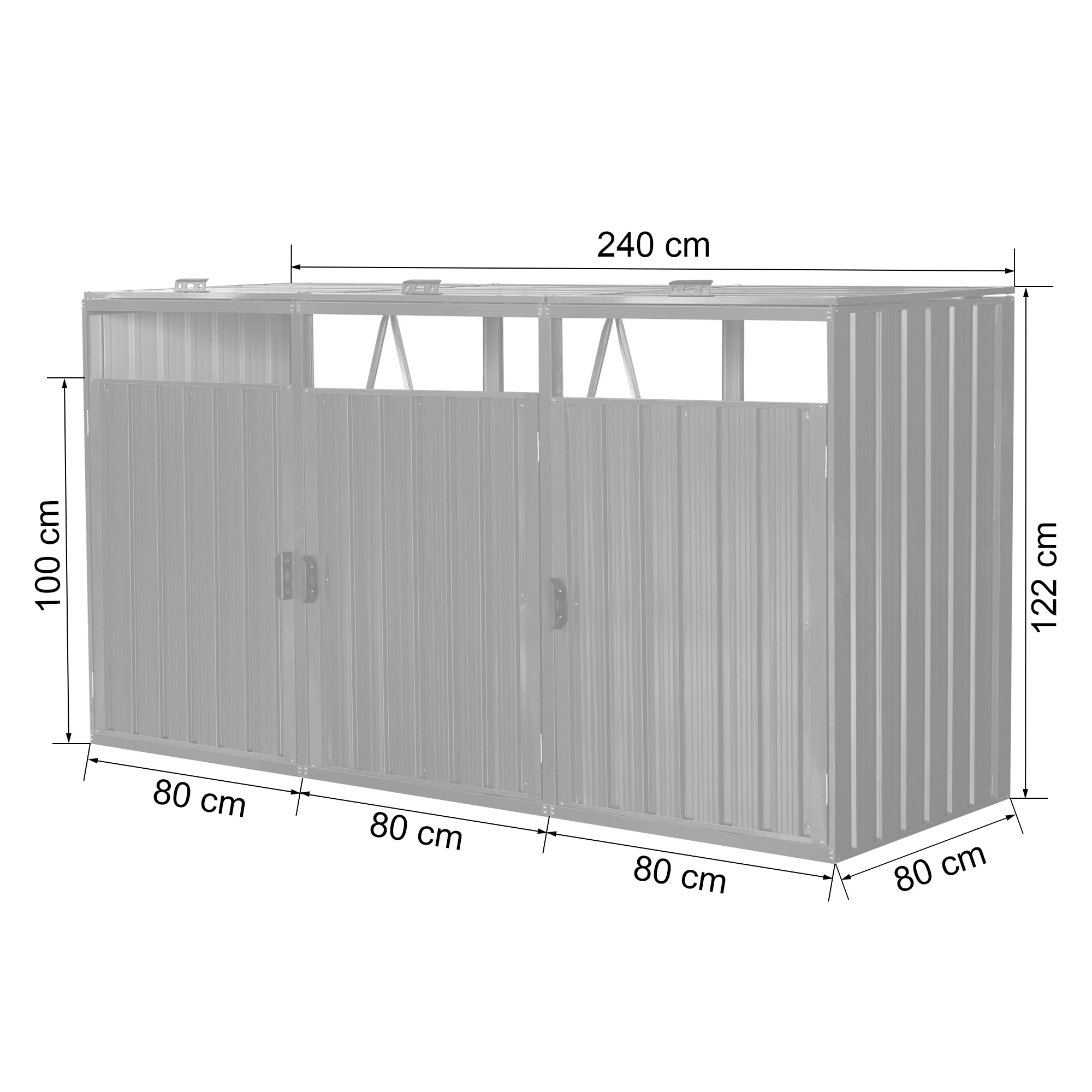 KONIFERA Coffre à poubelles »Santander« LxPxH : 240x80x122 cm