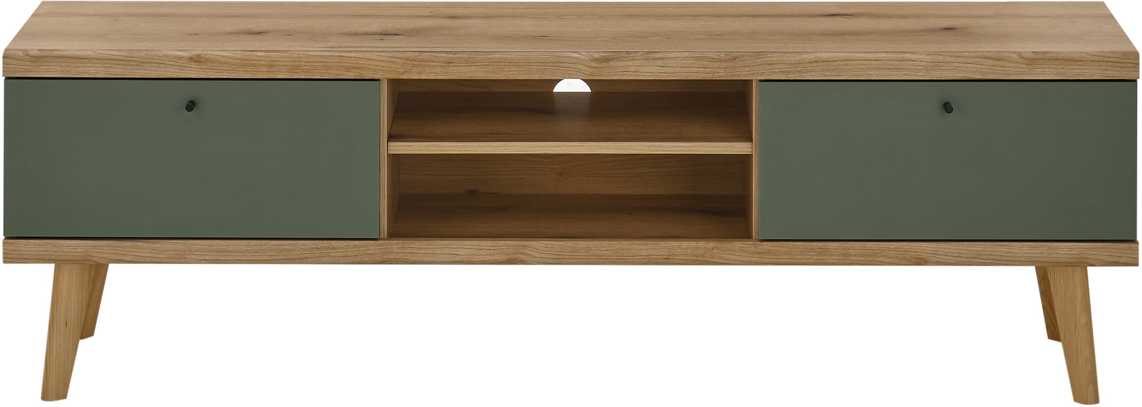 Home affaire Lowboard »MAVAS« in moderner Trendfarbe, Griffe aus Metall (Schwarz), Breite 160 cm