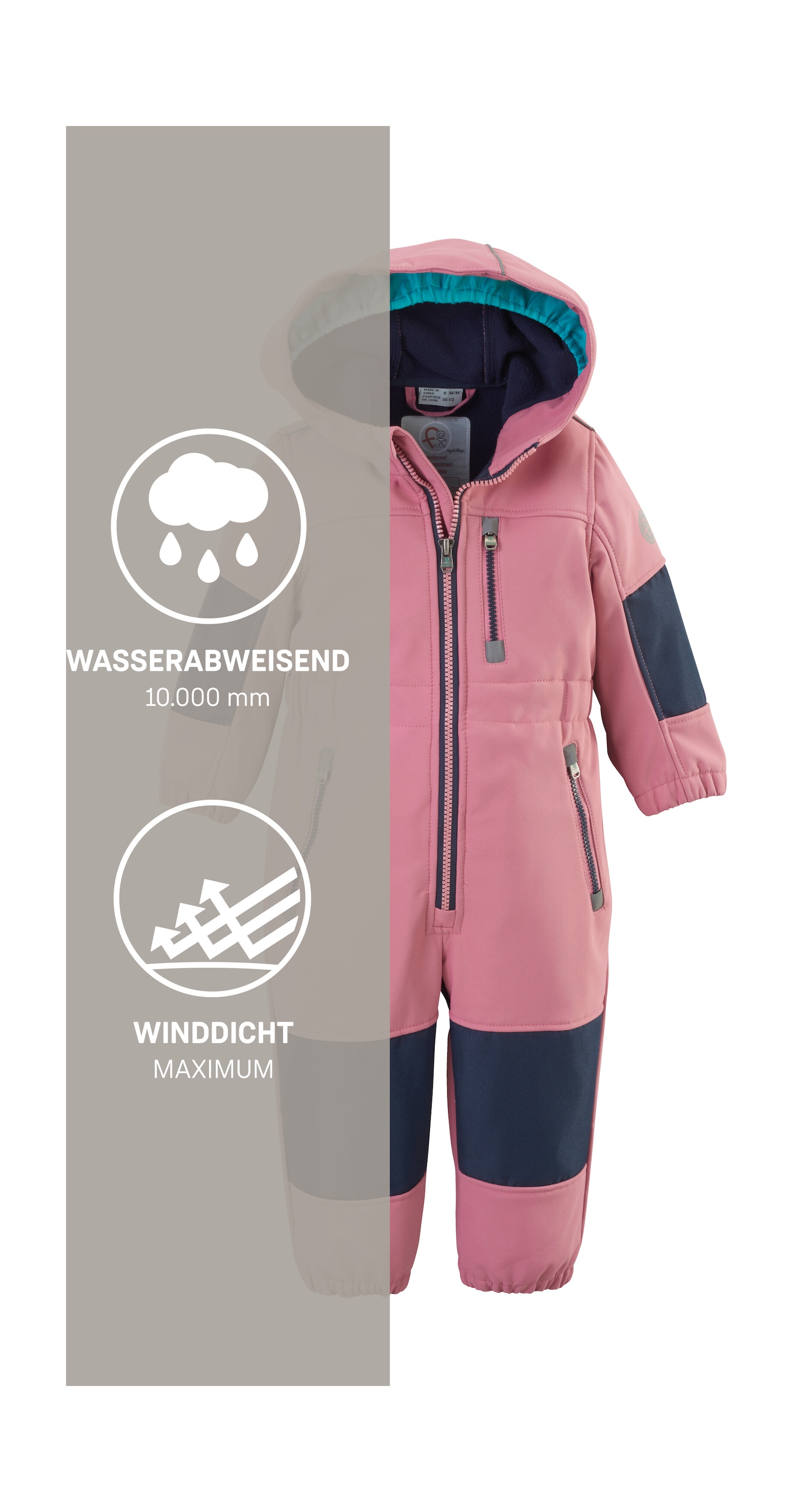 first instinct by killtec Combinaison »FIOW 35 MNS ONPC« combinaison softshell avec intérieur en polaire, déperlante, coupe-vent