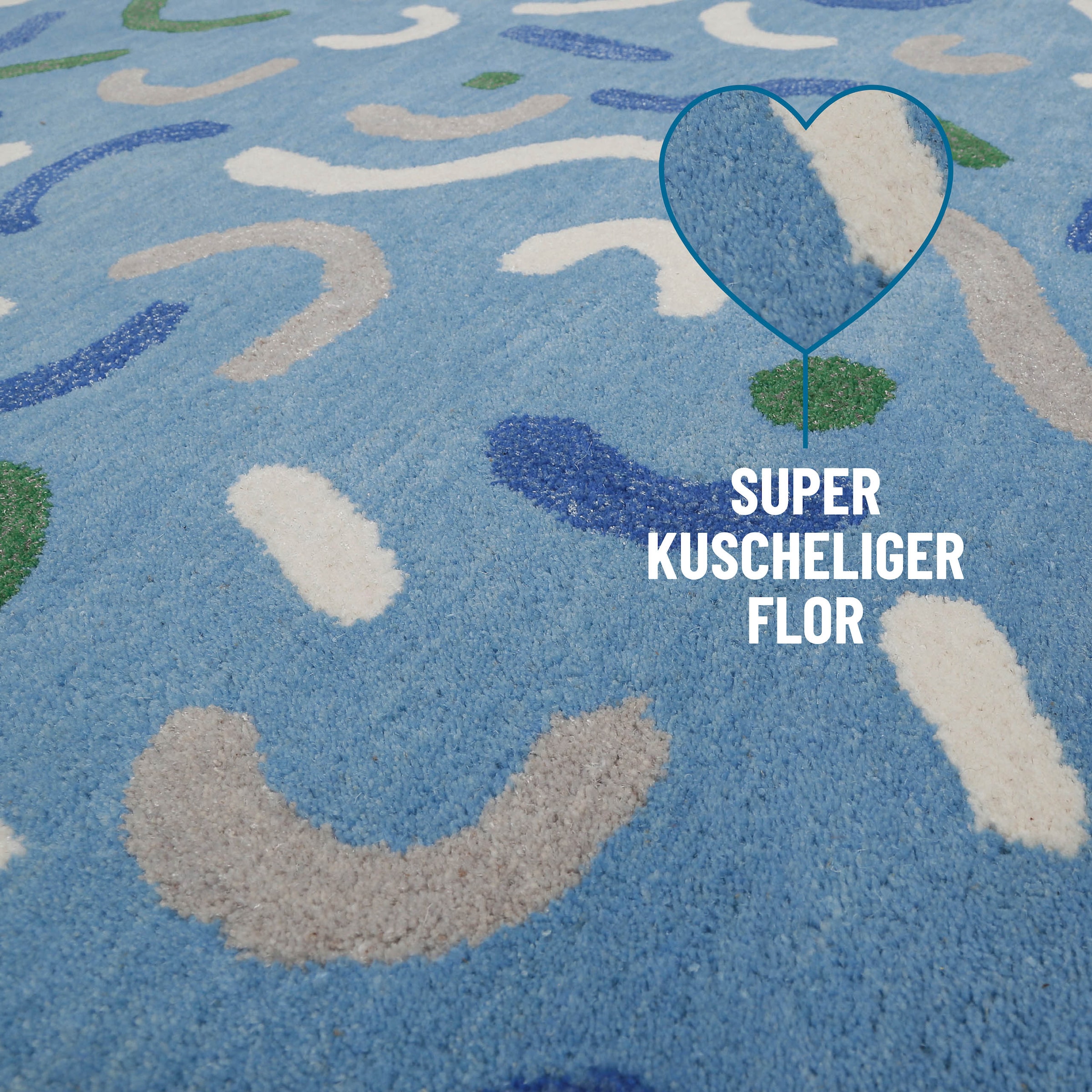 SMART KIDS Tapis pour enfants »Confetti« Rectangulaire 16 mm Höhe Tapis enfant et de jeu, effet relief, laine vierge, chambre d'enfant