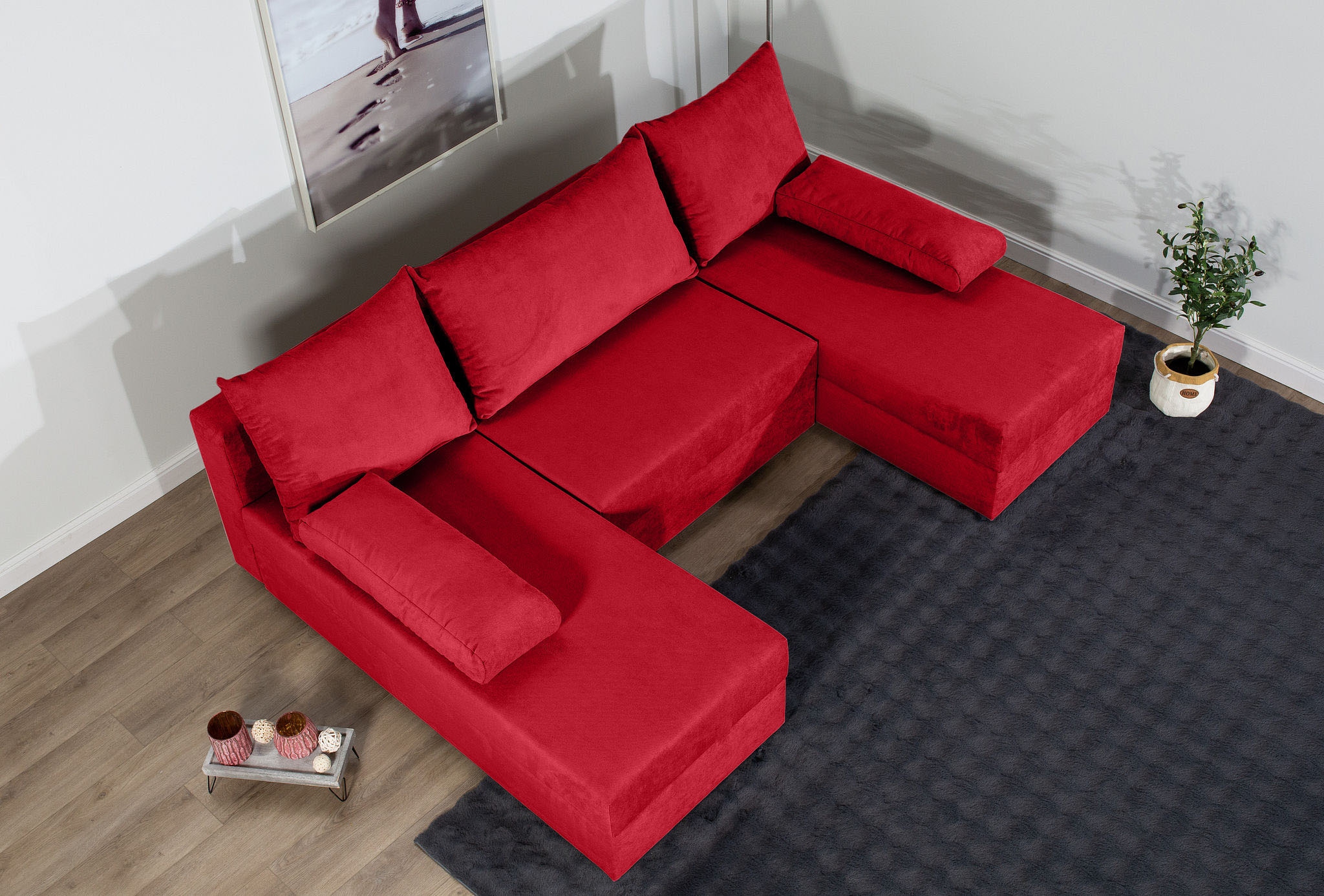 COLLECTION AB Paysage de salon »Pico U-Form« Wohnlandschaft,2 X Ottomane,Polyätherschaum Polsterung