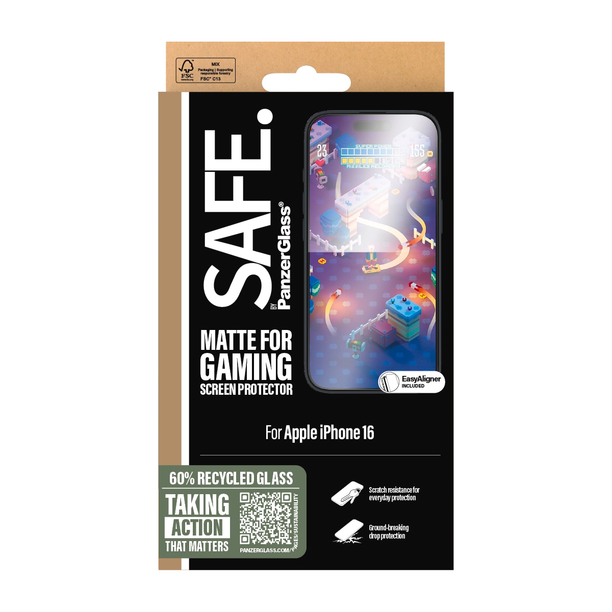 SAFE by PanzerGlass Verre de protection d'écran »Matte for Gaming Screen Protection« für Apple iPhone 16;Apple iPhone 15 Displayschutzfolie, Schutzfolie, Bildschirmschutz, kratz- & stossfest