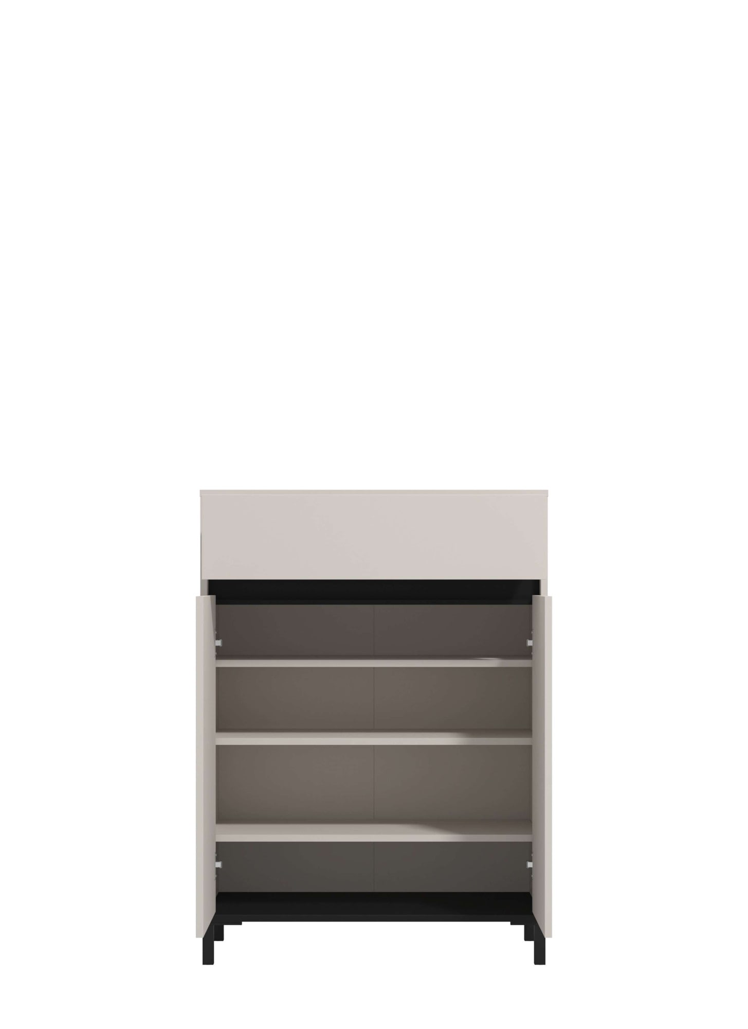 Home affaire Schuhkommode »Flannan, Schuhregal, Schuhschrank, Gesamthöhe 109,5 cm« 3 Einlegeböden, 4 Fächer und eine Schublade, Breite 80 cm, Kaschmir