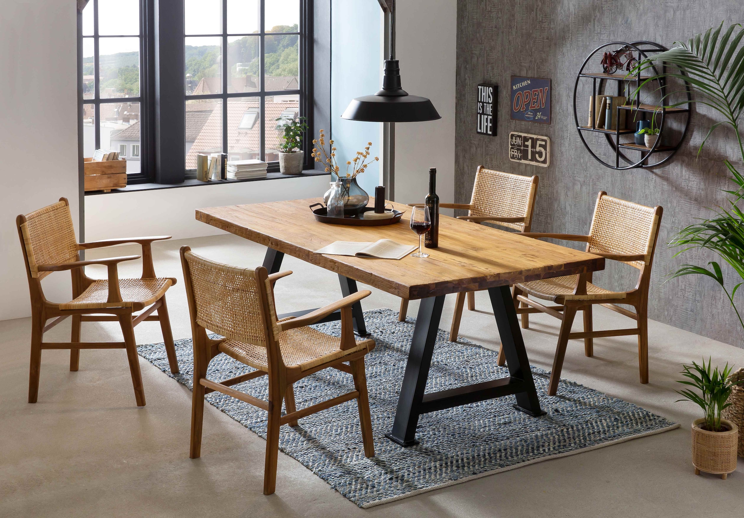SIT Plateau de table »Pordenone aus recyceltem Teakholz – Natur – Unikat« 1 cuis tlg. Plateau de table doublé avec épaisseur marquée de 50 mm