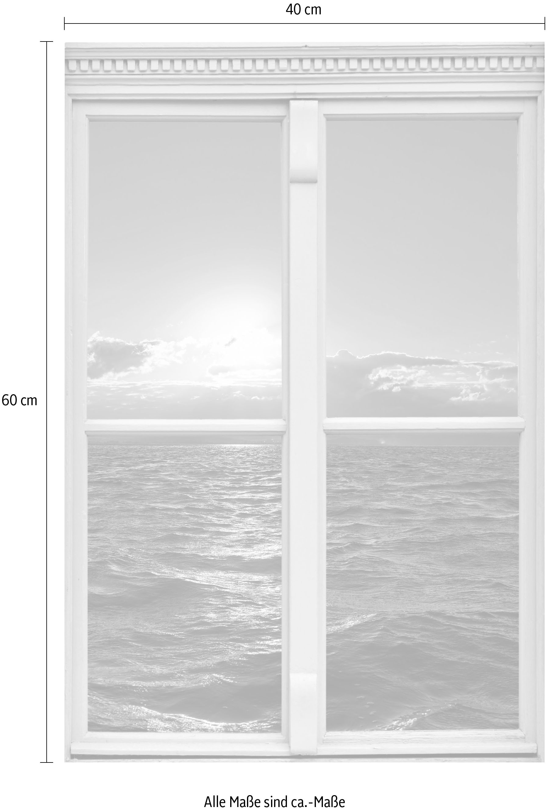 queence Autocollants muraux »Meer« Wandsticker, Wandbild, selbstklebend, 3D, Fenster