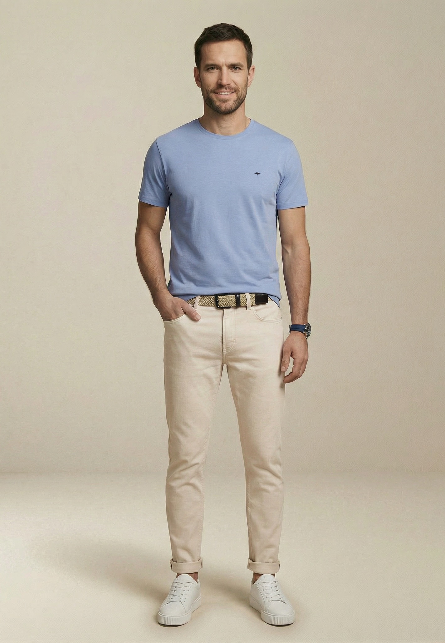 FYNCH-HATTON T-shirt Coupe normale, manches courtes, longueur couvrant les hanches, en coton