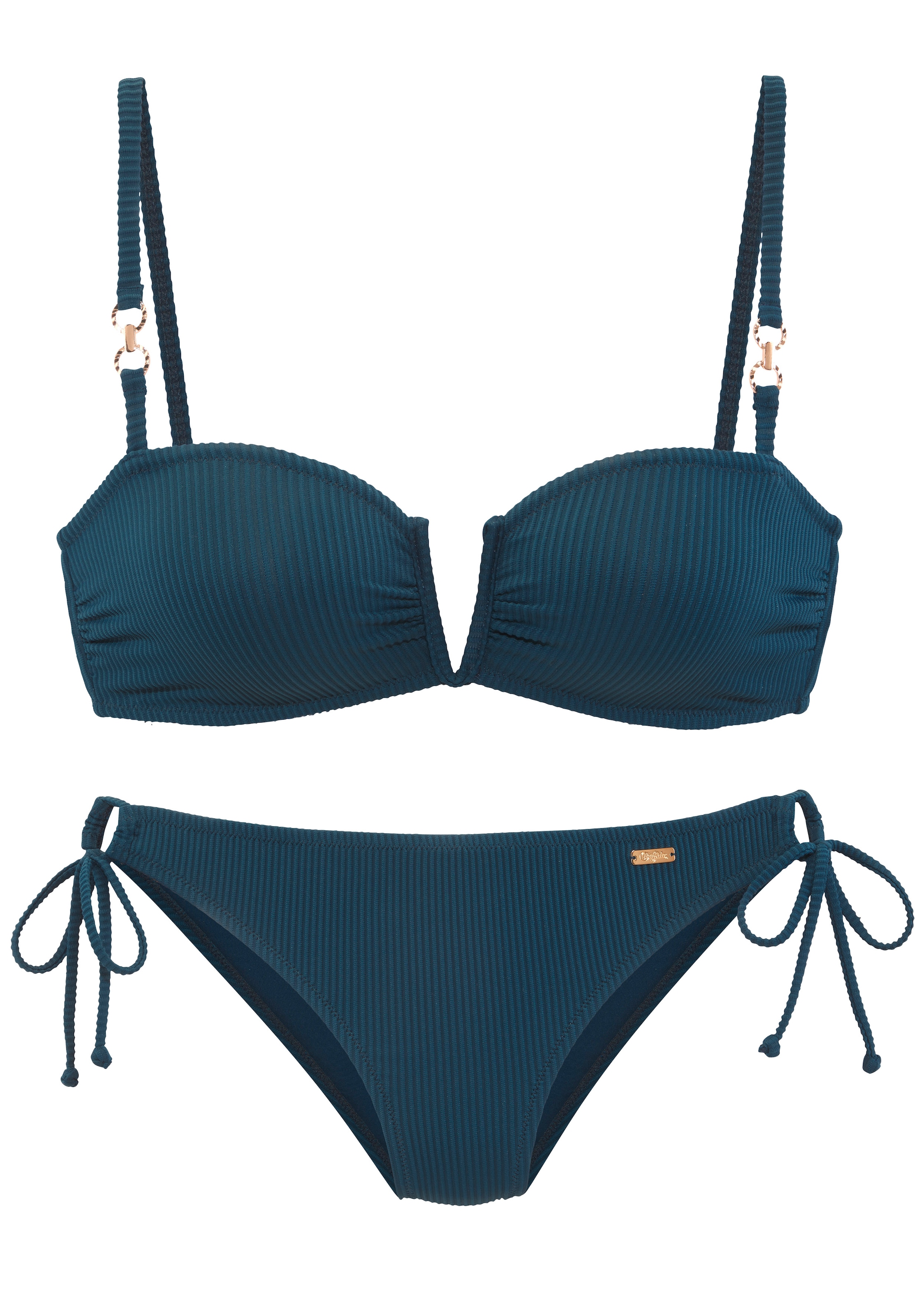 Buffalo Bikini bandeau in moderner Rippstruktur
