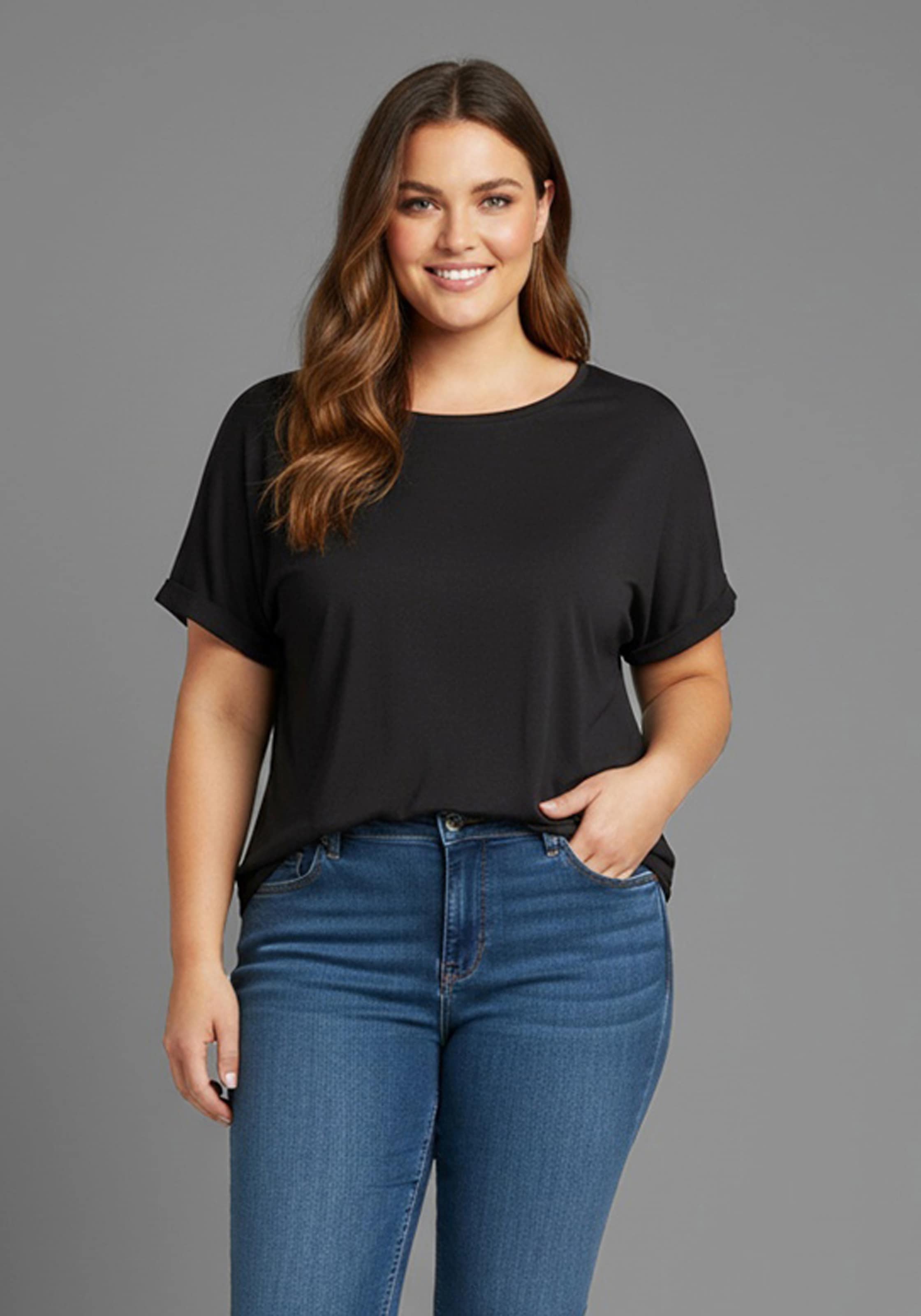 Laura Scott CURVE T-shirt 2 cuis tlg. im 2er Pack mit modischem Ärmelaufschlag - GROSSE GRÖSSEN