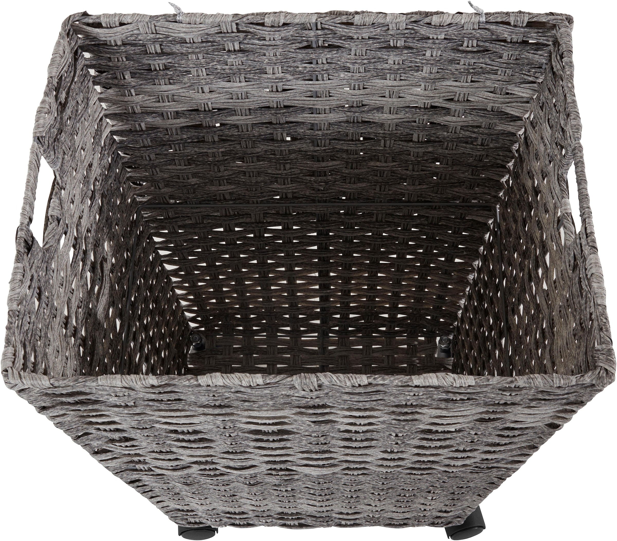 locker Panier à linge polyrattan, avec roulettes