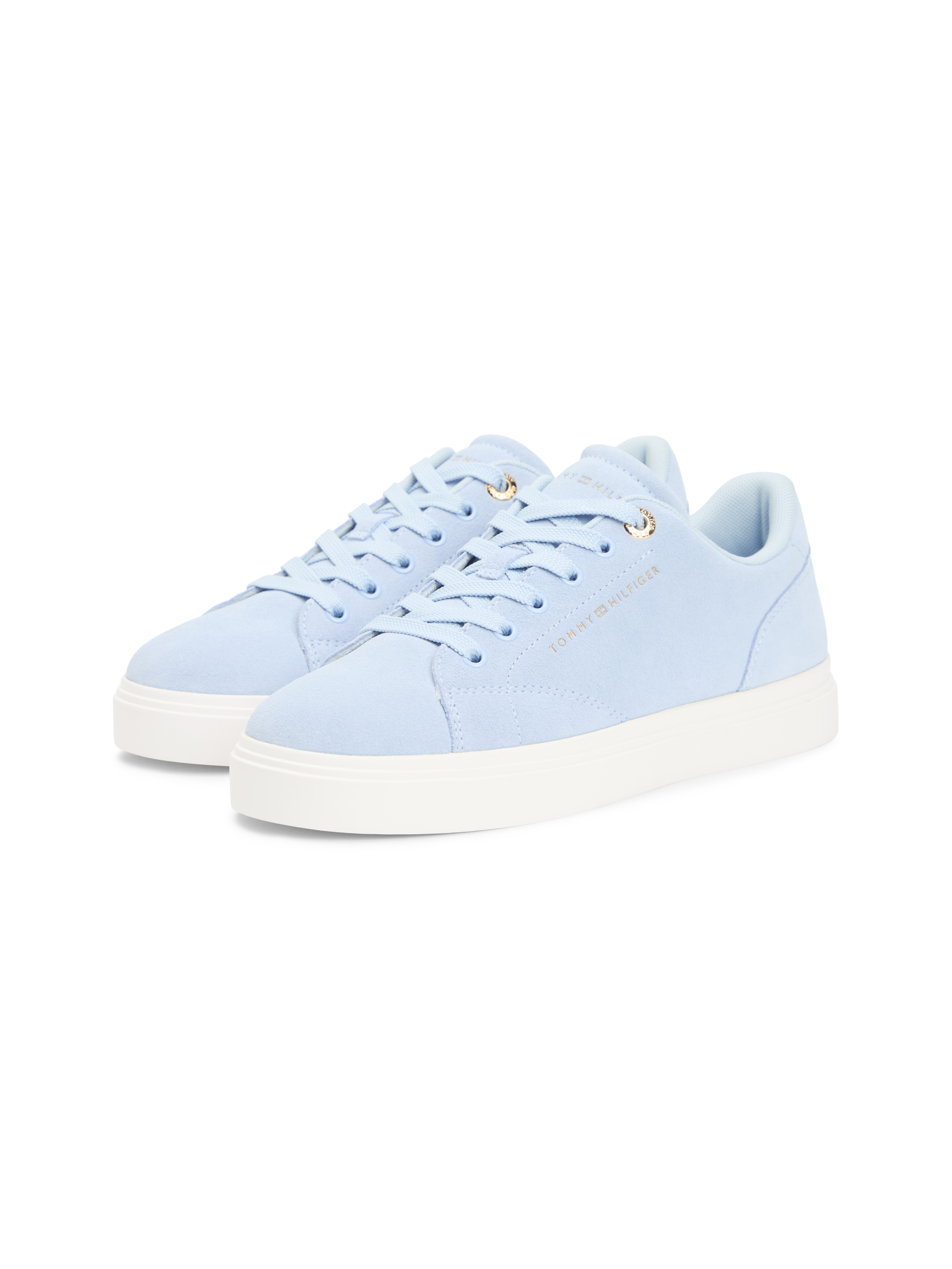 Tommy Hilfiger Plateausneaker »TH FEMININE CUPSOLE SUEDE«  Freizeitschuh, Halbschuh, Schnürer mit Logoschriftzügen