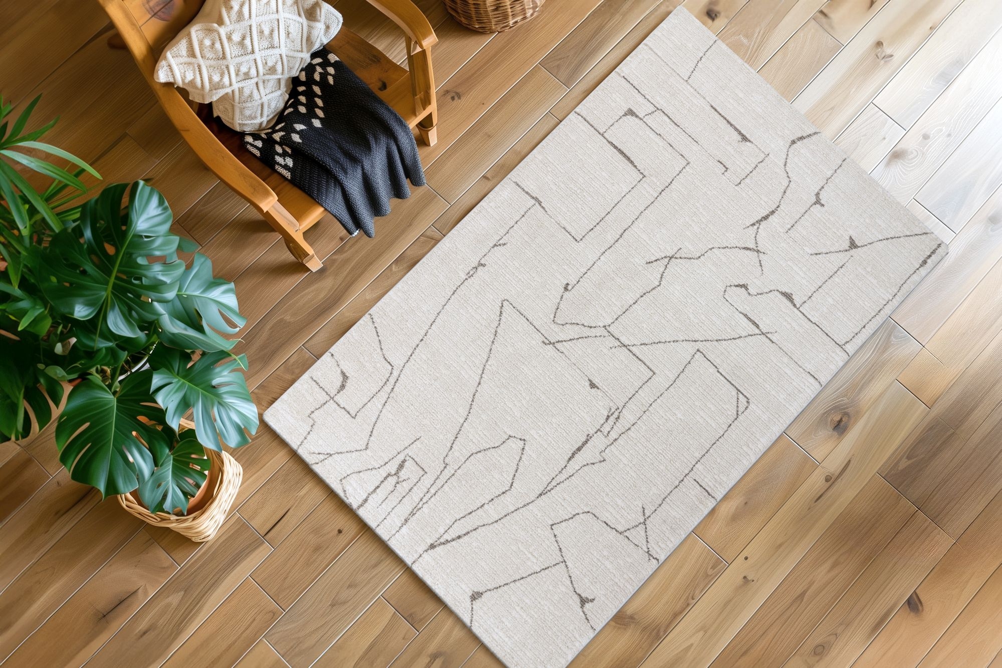 Kayoom Teppich »Napoli 536« rechteckig 18 mm Höhe Kurzflor, Modernes Muster, Fussbodenheizungsgeeignet, Wohnzimmer