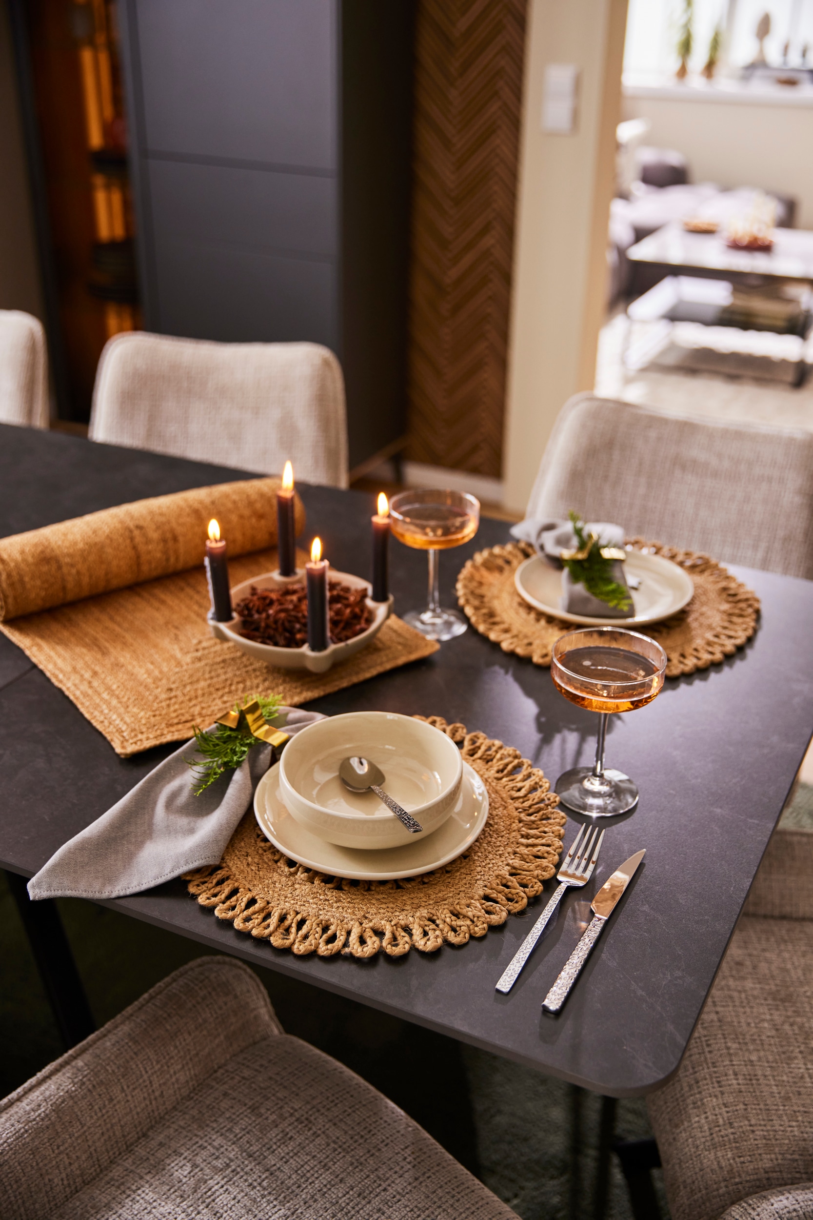 my home Set de table »Aimka« Handgefertigt, 35x35, rund