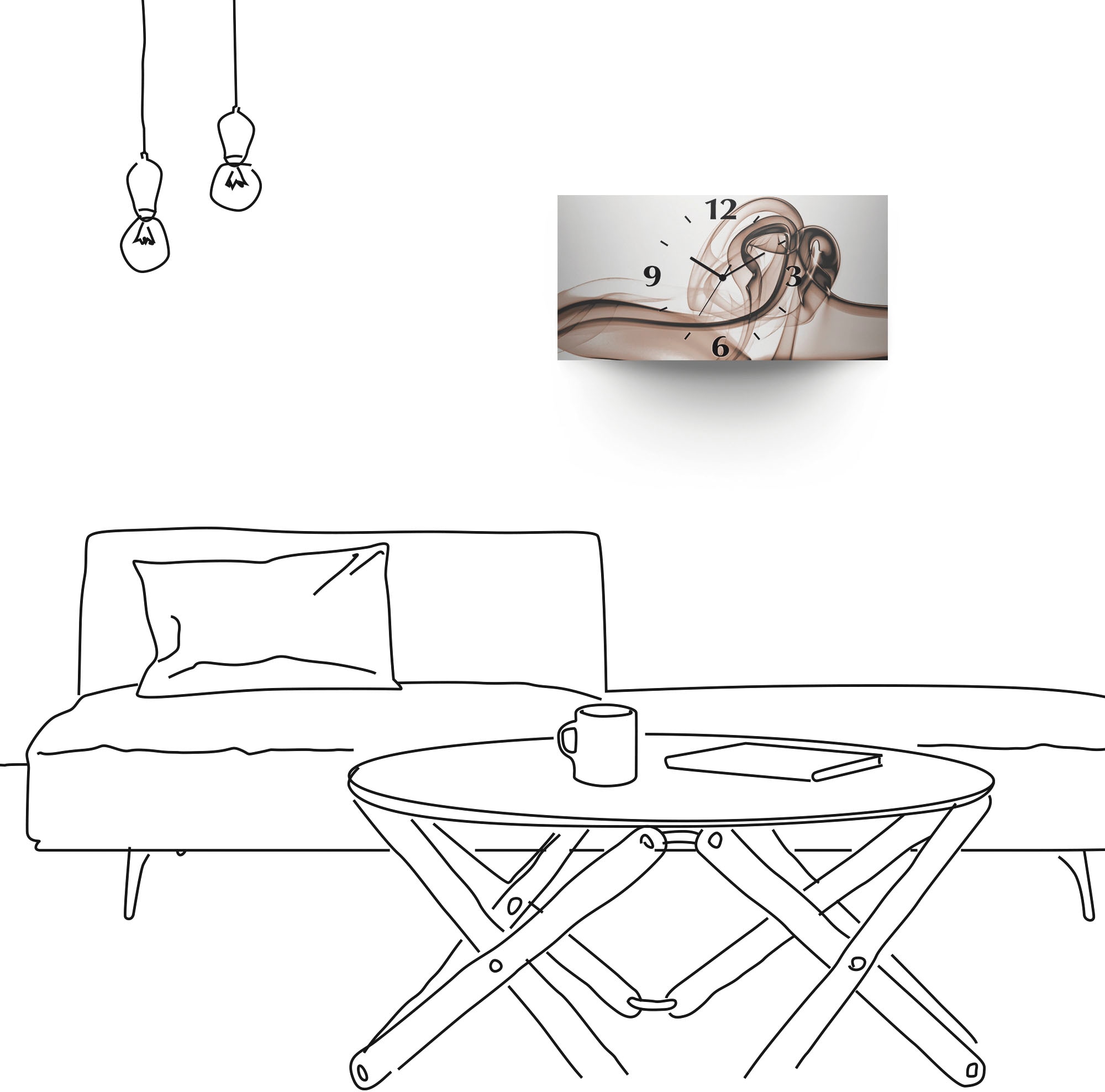 Artland Horloge murale »Aufeinandertreffen Hintergrund- braun« wahlweise mit Quarz- oder Funkuhrwerk, lautlos ohne Tickgeräusche