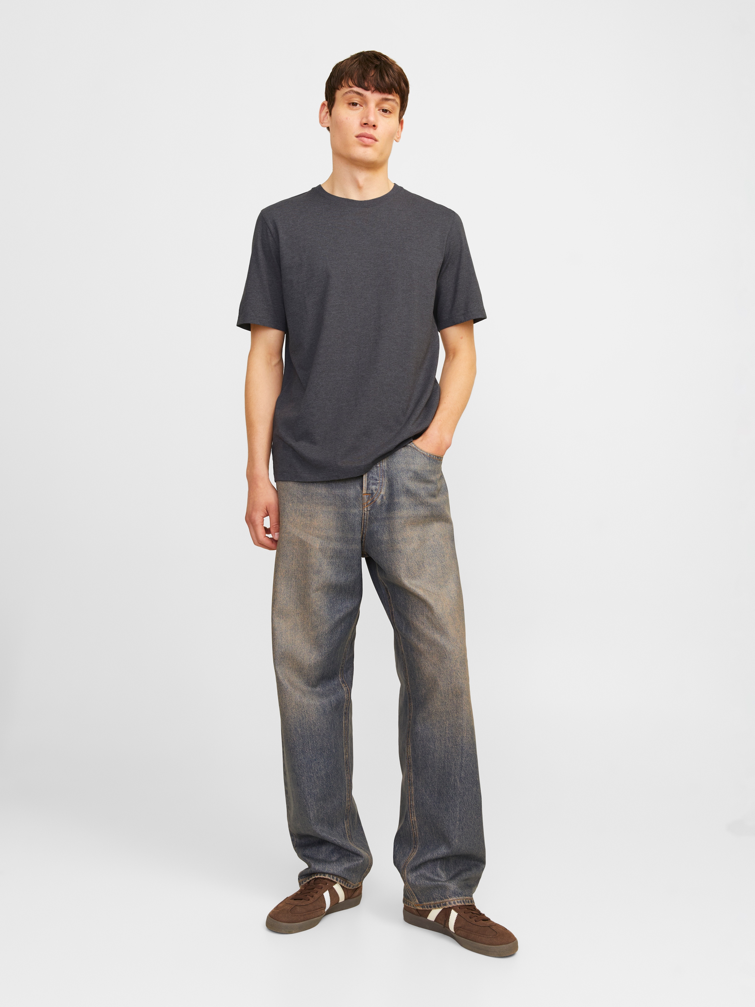 Jack & Jones Rundhalsshirt »JJEORGANIC MELANGE TEE SS O-NECK NOOS« Baumwollmischung, regular fit