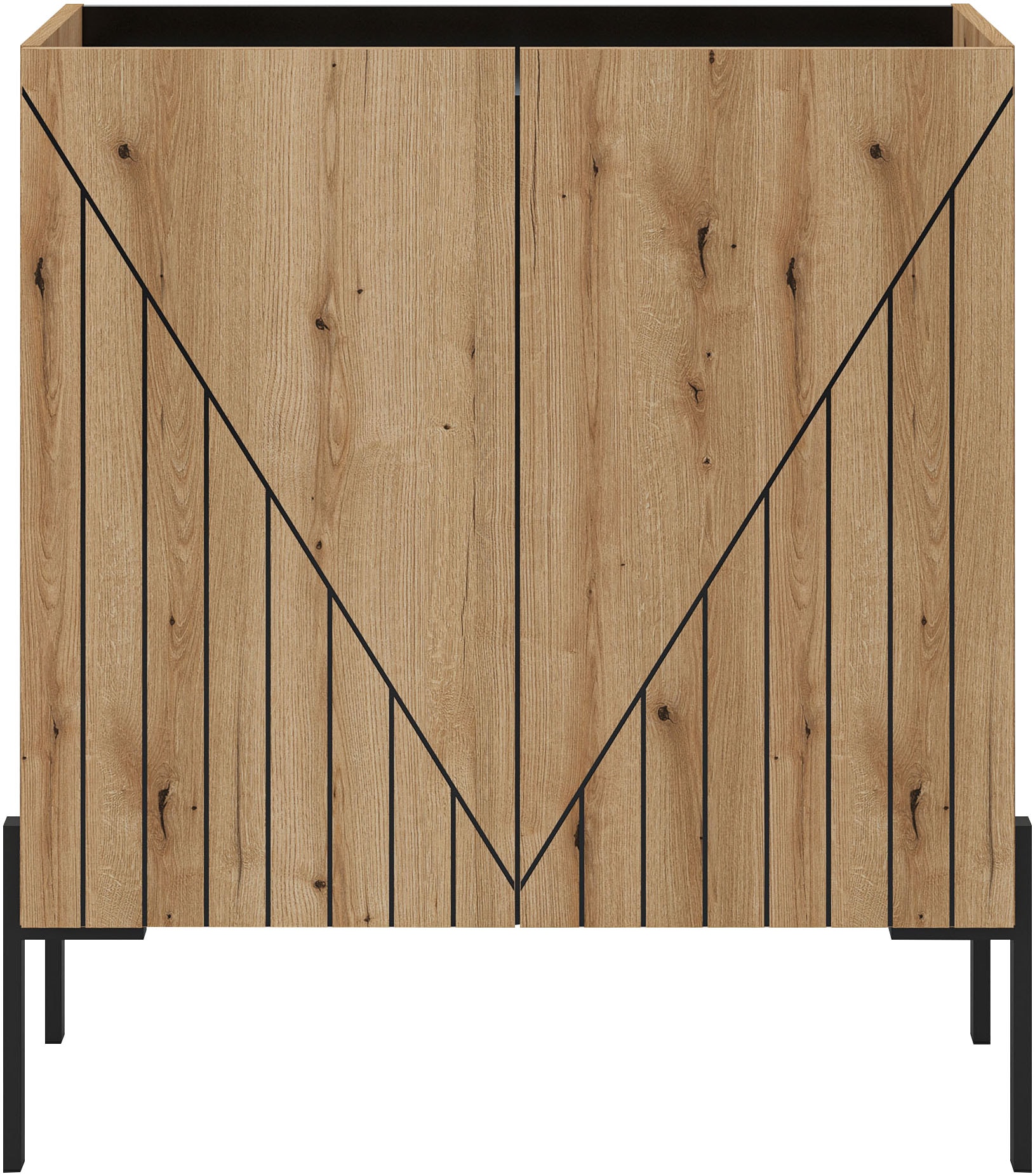 Home affaire Kommode »SNETT, Höhe: 91cm, mit Metall-Stabfüssen, 2 Türen, 2 Einlegeböden« Anrichte, Sideboard, Schrank, Board, Highboard