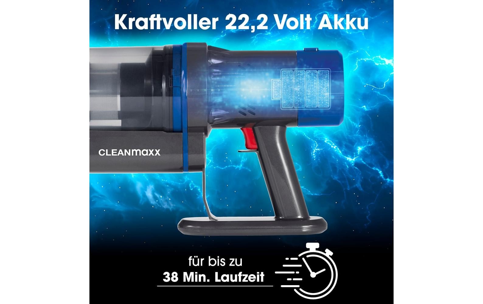 CLEANmaxx Akku-Hand-und Stielstaubsauger »CLEANmaxx Akku-Hand- und Stielsauger Grau / Blau«