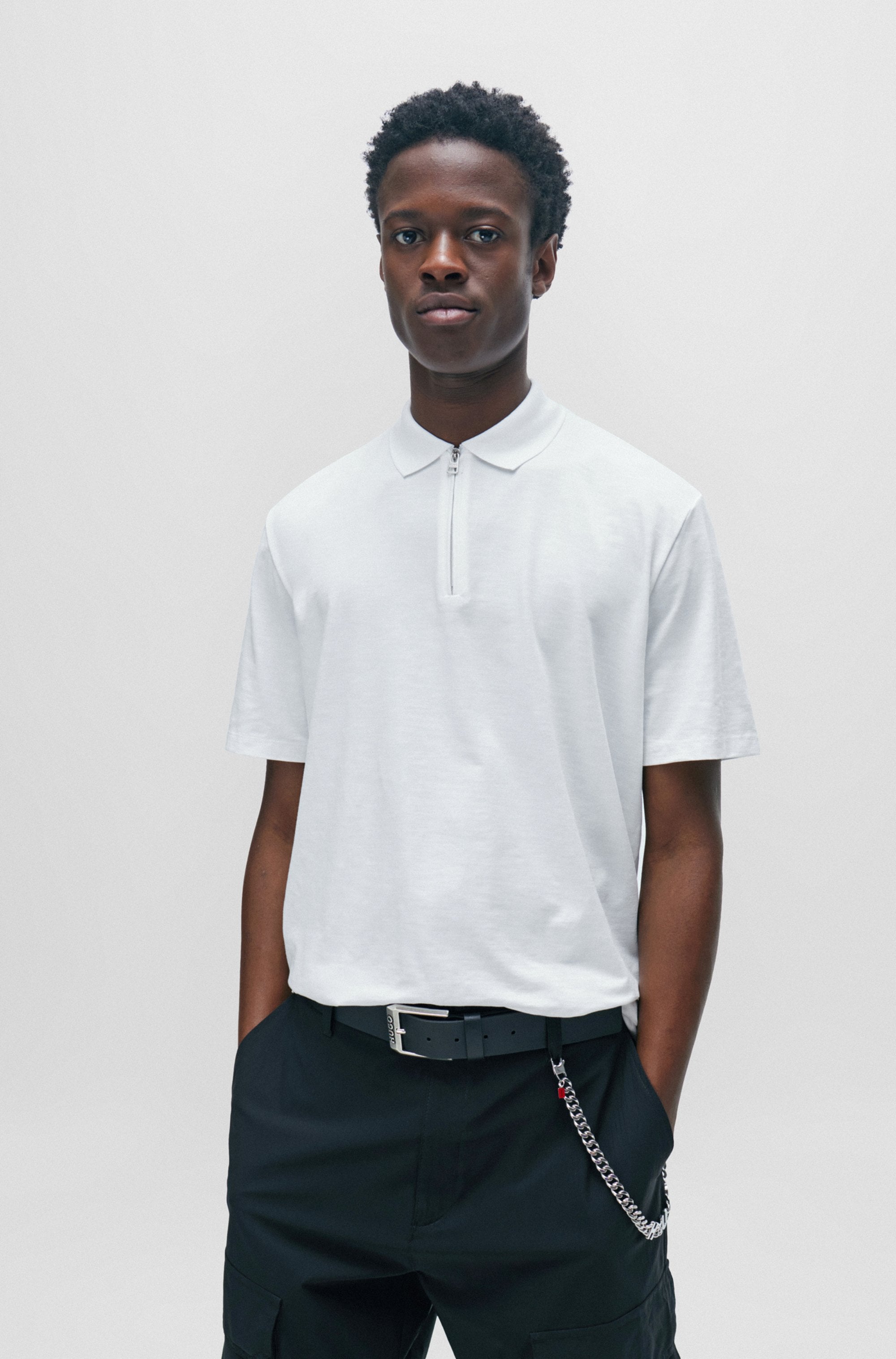 HUGO Ceinture en cuir »Gelio Sz40« mit Markenlabel von HUGO