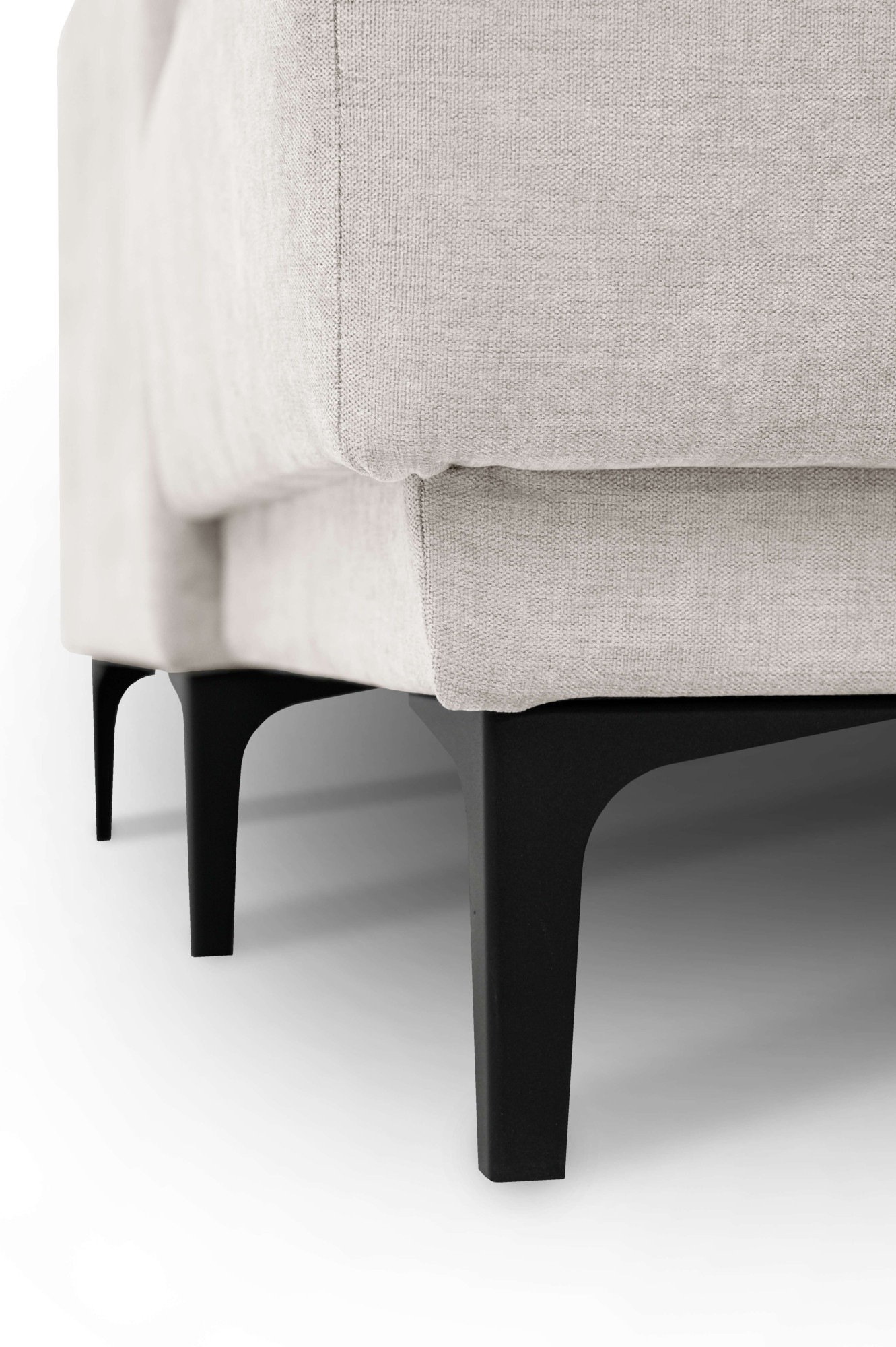 GOODproduct Paysage de salon »OLAND Struktur fein U-Form, XXL, B: 345 cm, Skandi-Design« Forme en U, 345 cm, suspension à ressorts ondulés, design scandinave, pieds en métal
